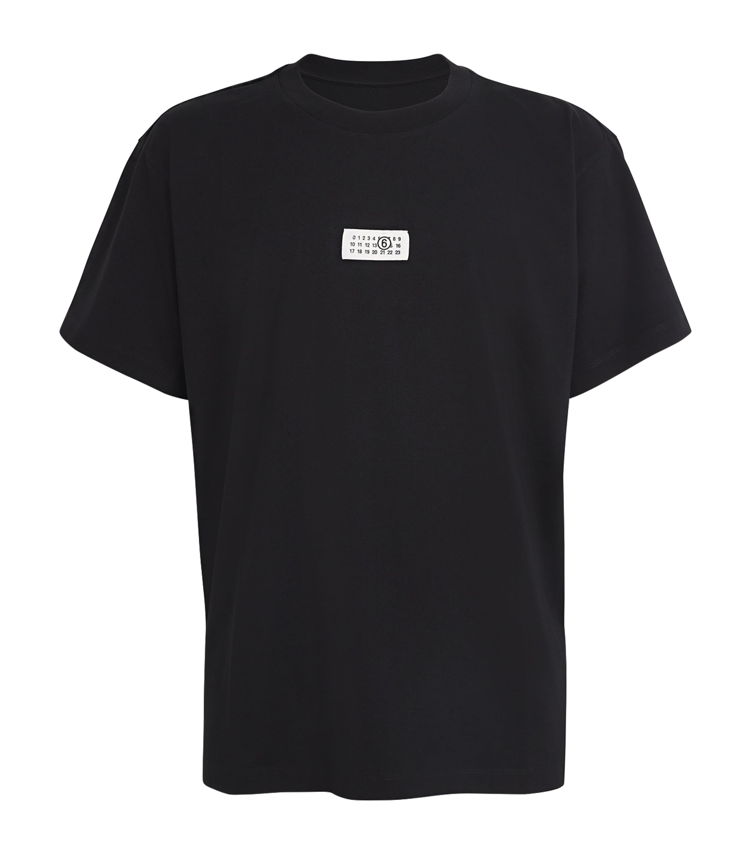 Shop Mm6 Maison Margiela Cotton Numeric Tab T-shirt In Black