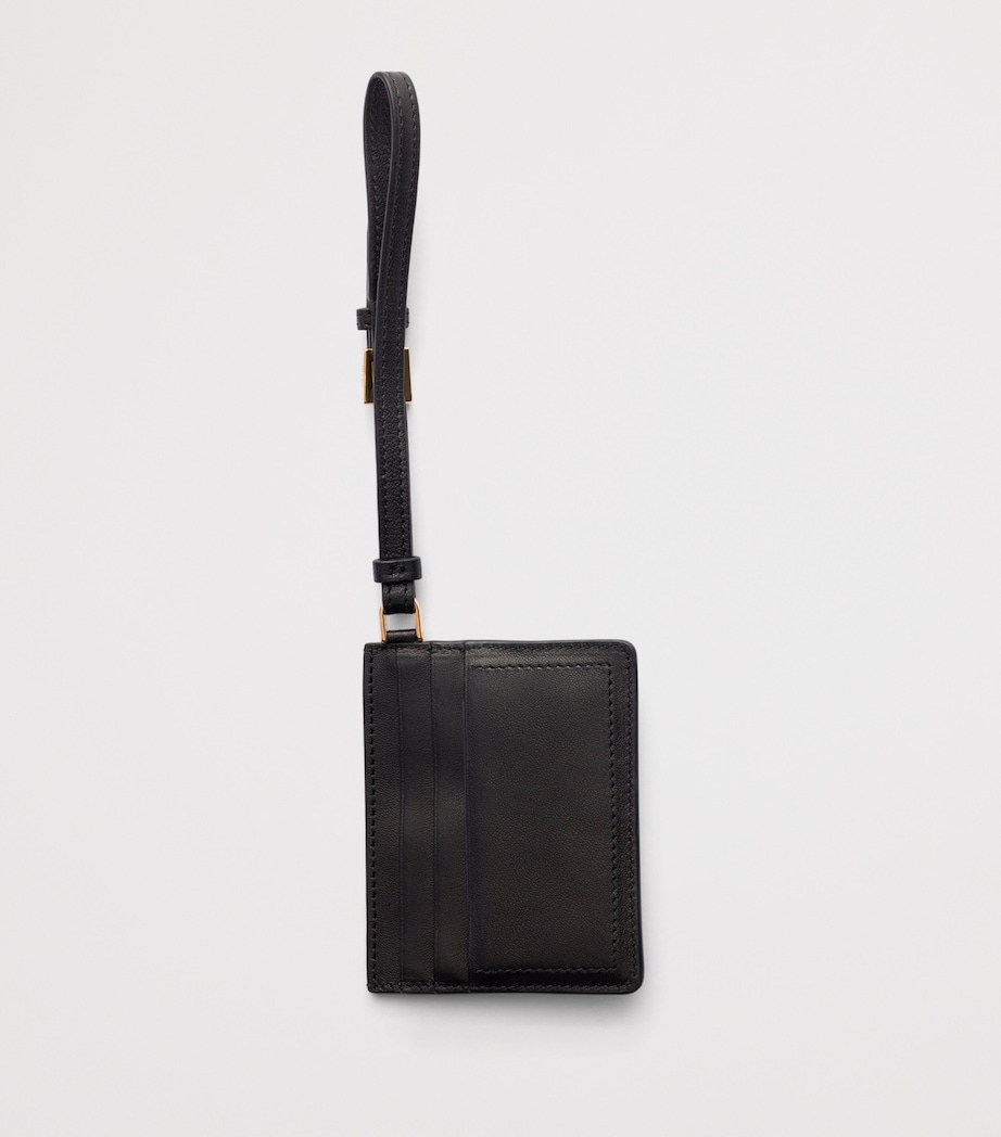 Prada Leather Triangle Card Holder Black Image 3