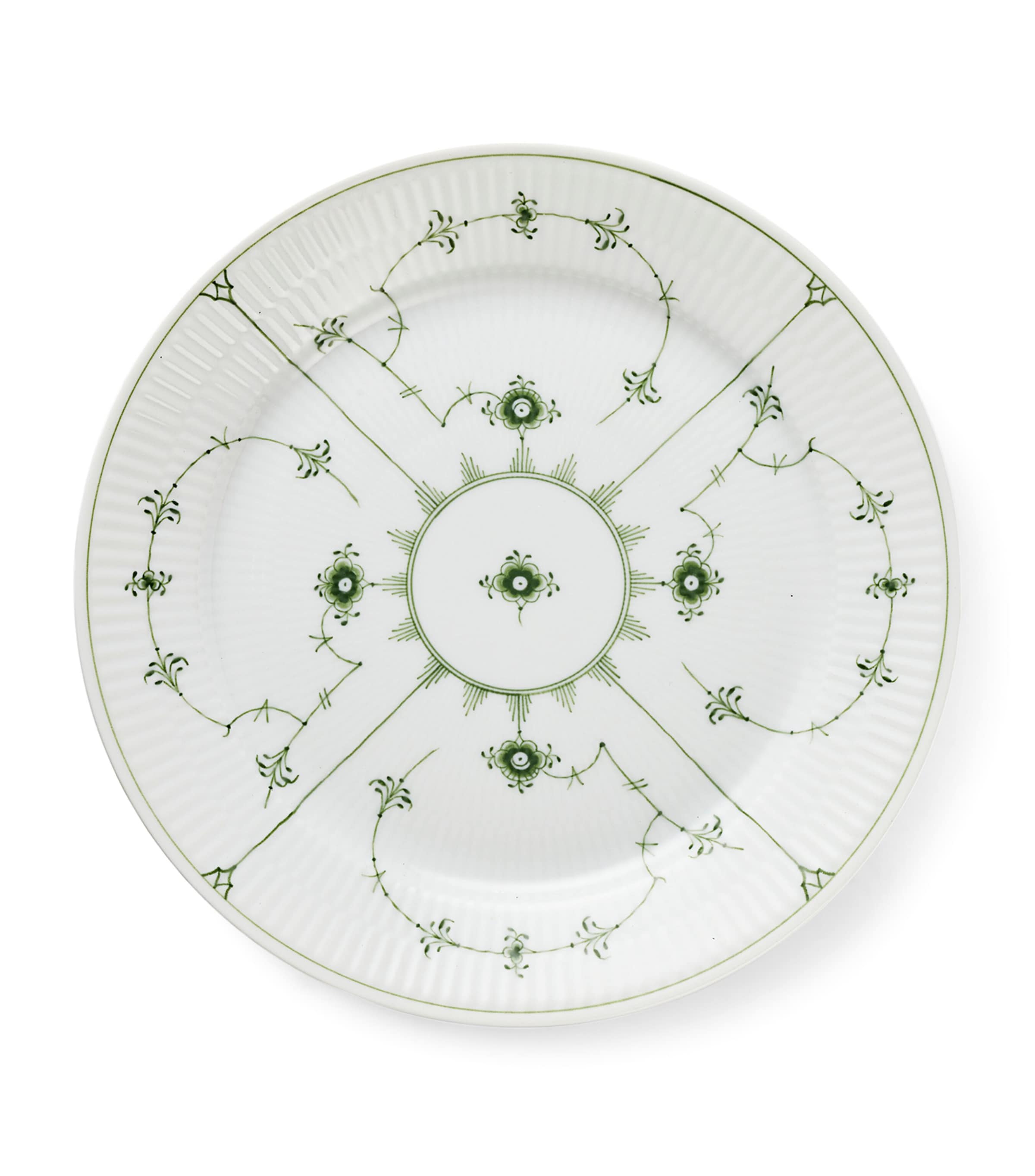 Royal Copenhagen Porcelain Green Fluted Plain Plate (27cm) Green Image 1