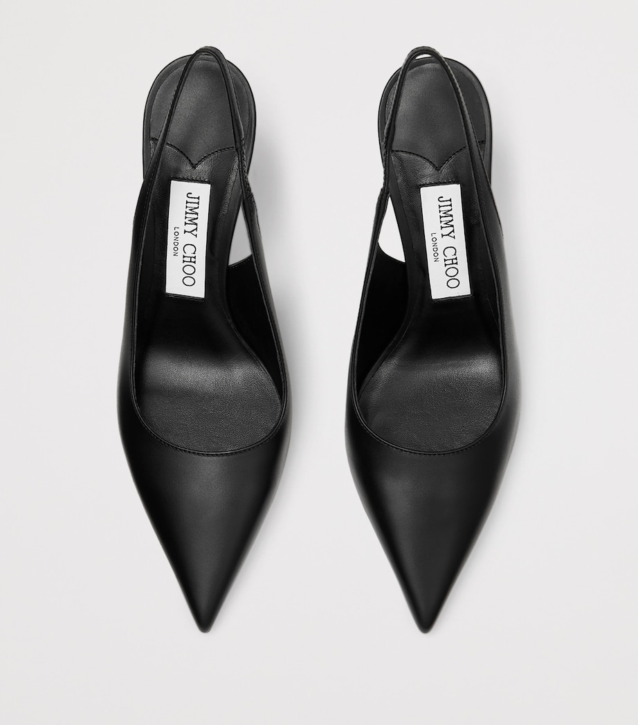 Jimmy Choo Womens Love 85 Leather Slingback Pumps Black Image 4