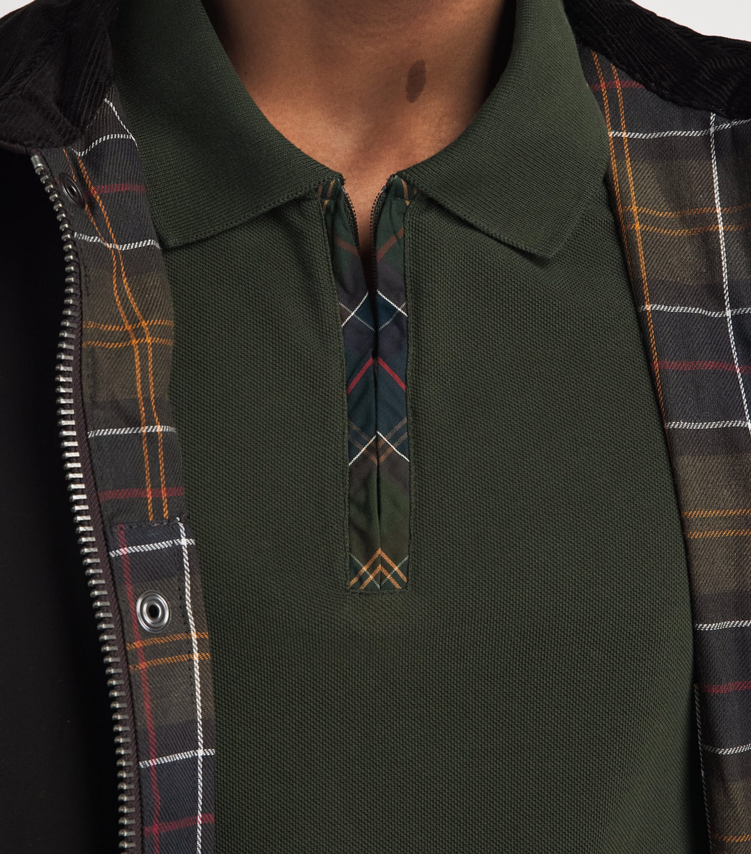 Barbour Mens Cotton Stately Polo Shirt Sage Image 3
