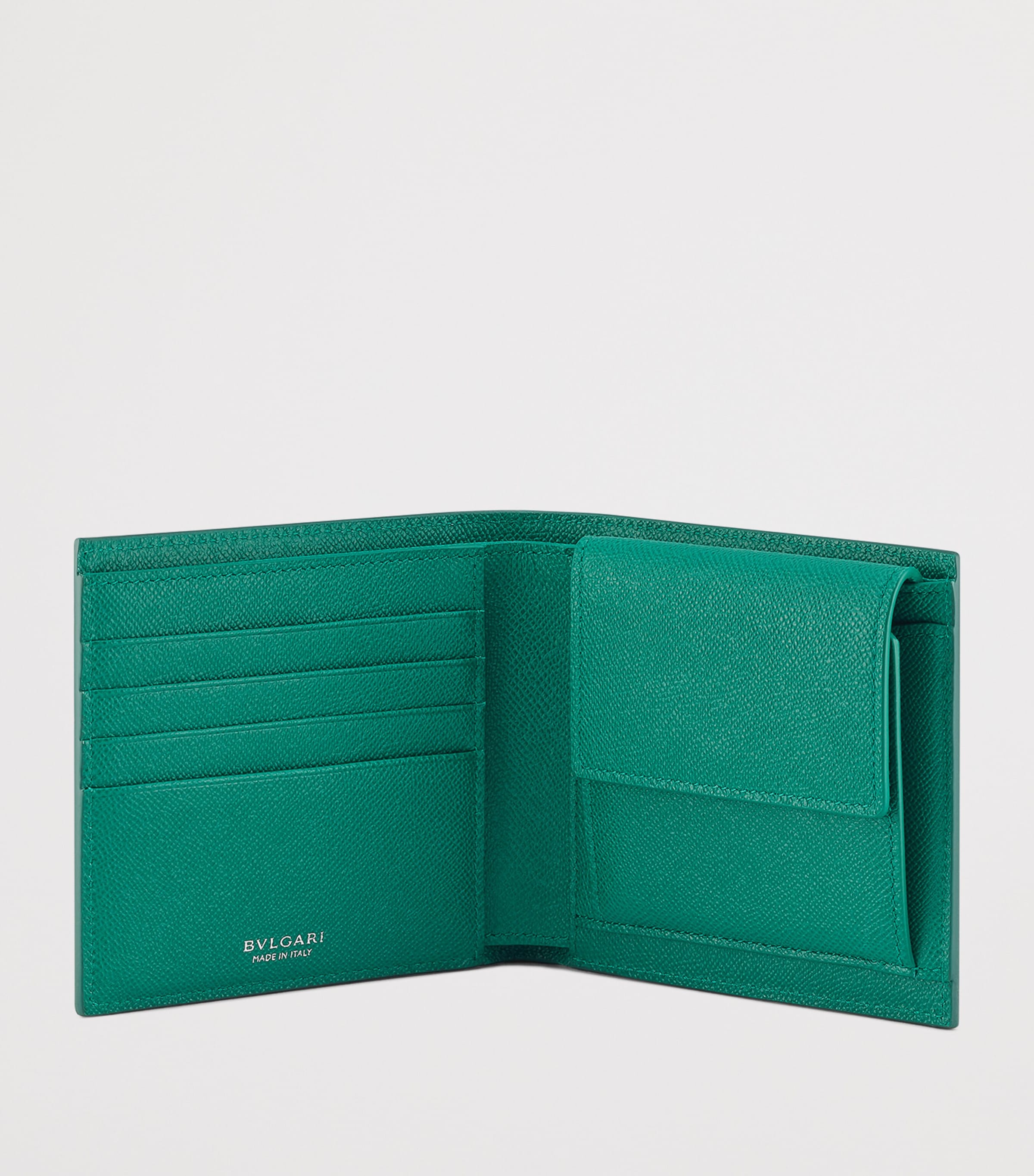 Leather Bvlgari Bvlgari Man Compact Wallet GREEN MEDIUM Image 2