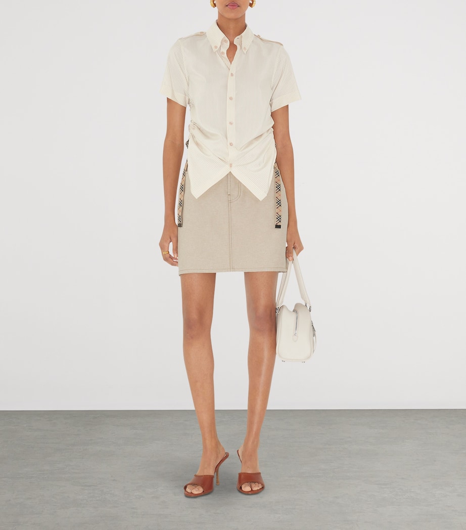 Silk Stripe Shirt CLAM IP STRIPE Image 2