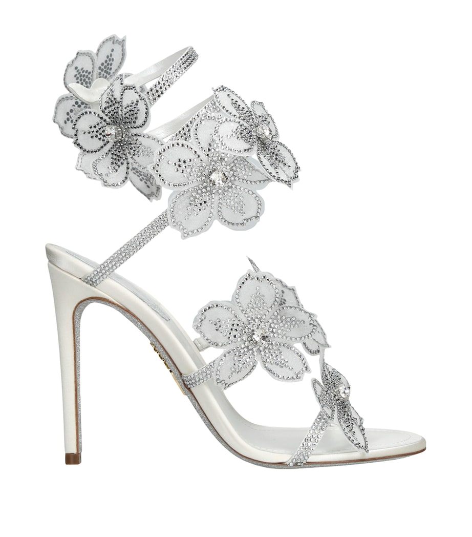 Satin Floral Cleo Sandals 105 WHITE Image 1