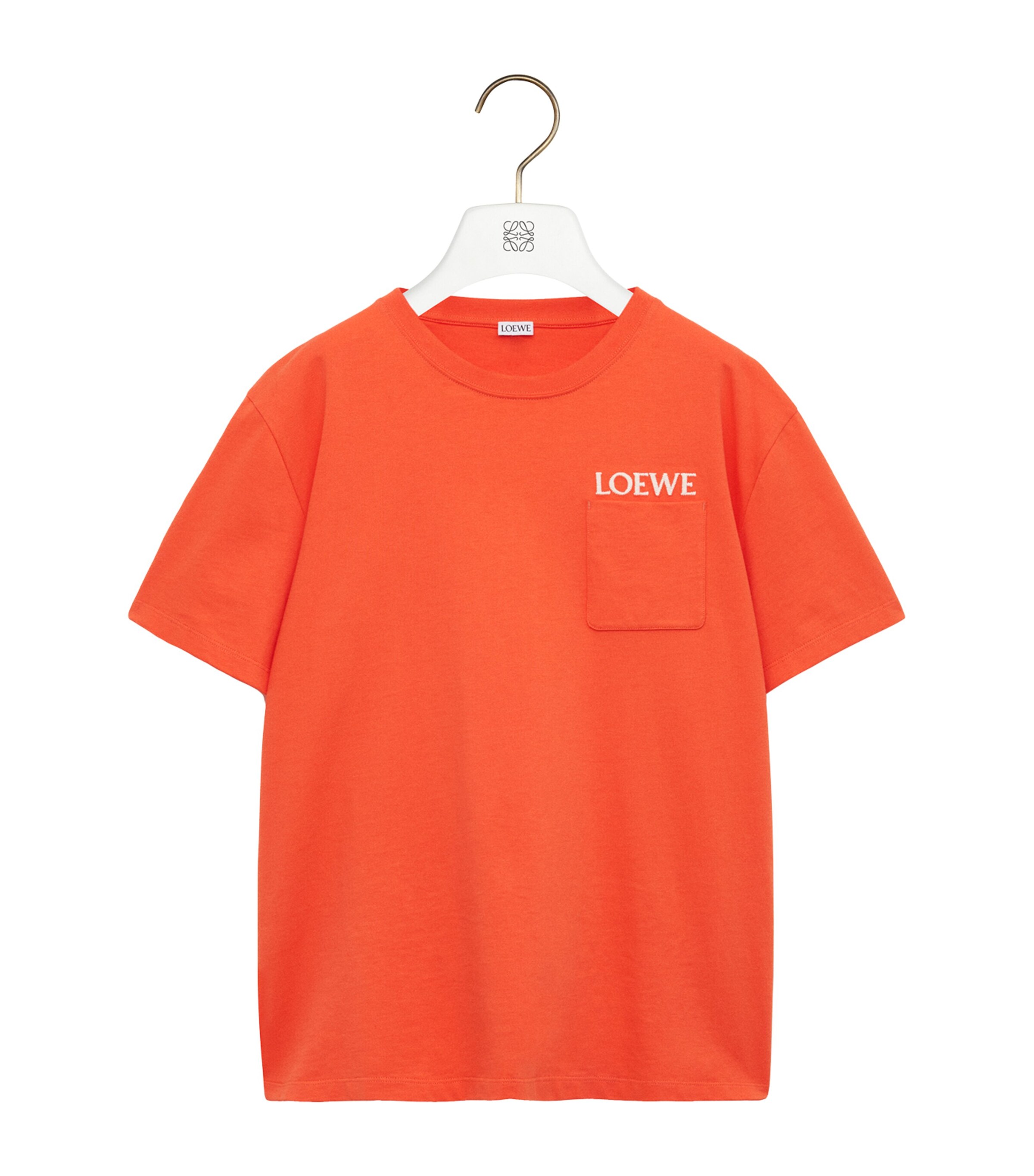 LOEWE Orange Cotton Pocket Logo T-Shirt | Harrods US