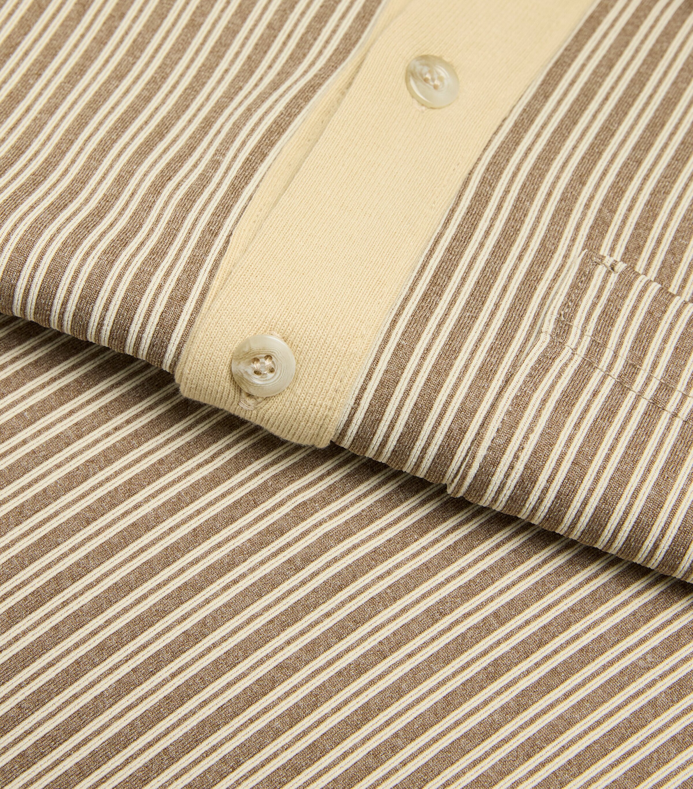 Stripe Gym Polo Shirt BEIGE Image 5