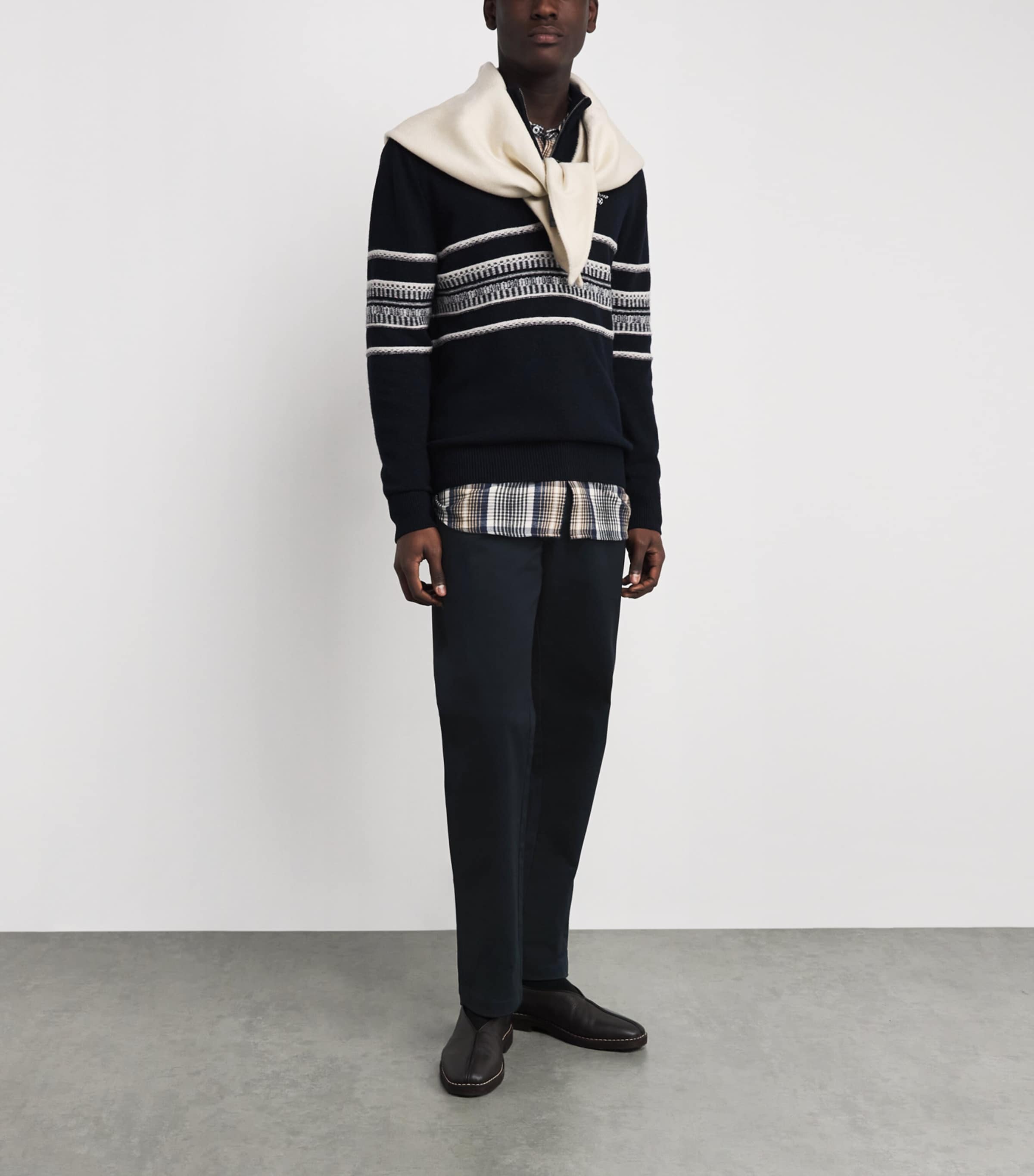 Stretch-Cotton Straight Trousers DARK NAVYNY74 Image 2