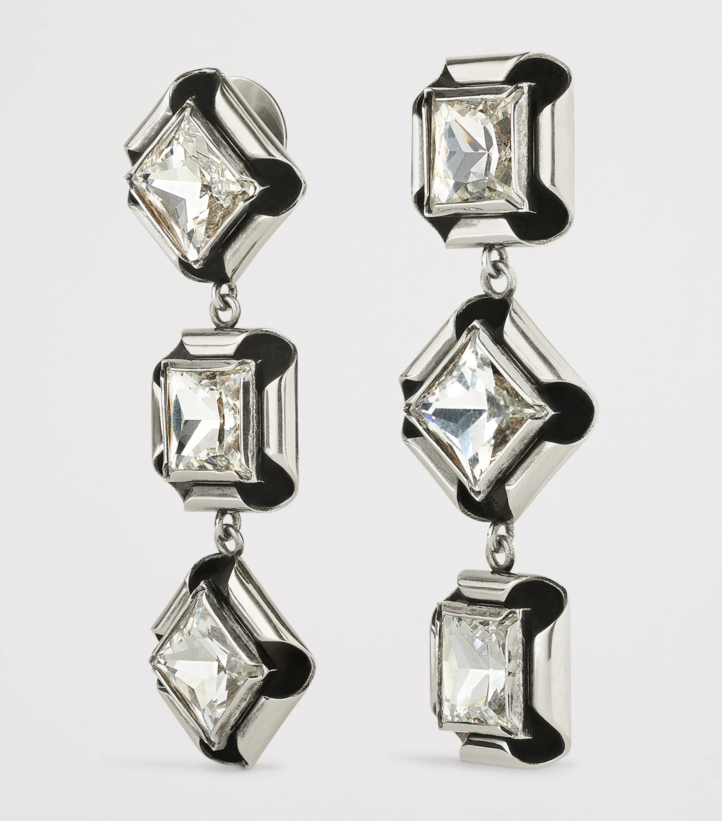 Givenchy Deconstructed Long Earrings Antic Silvery Image 3