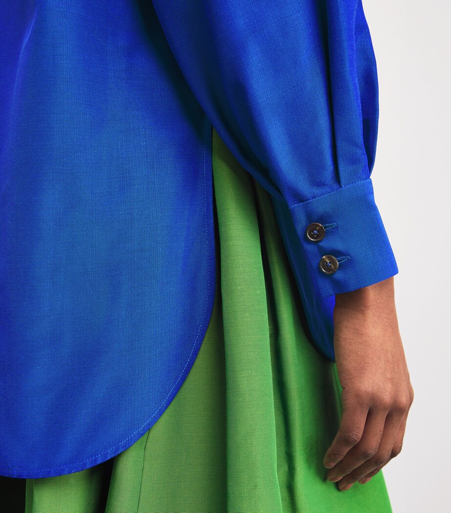 Cotton-Blend Oversized Shirt 028 ULTRAMARINE Image 6
