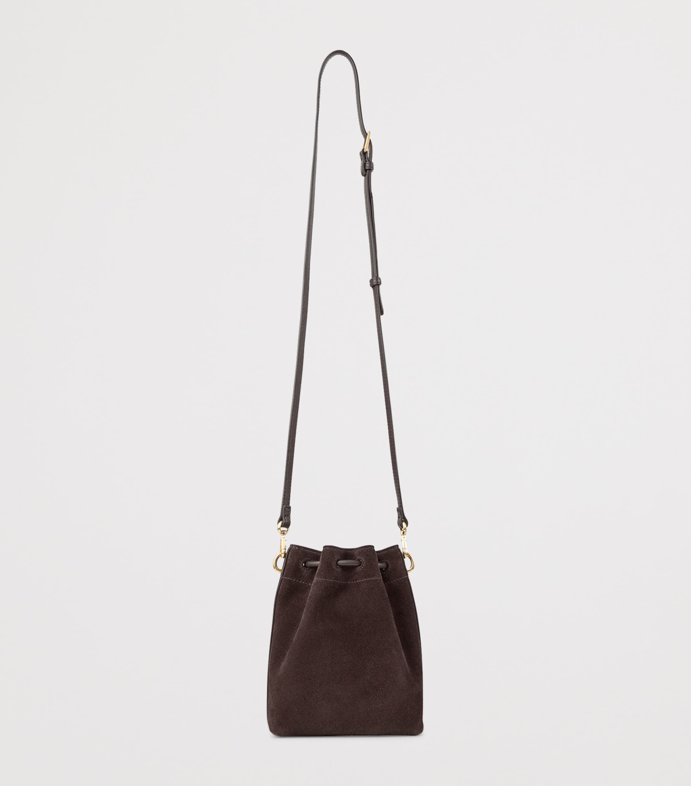 Suede Cinch Mini Bag COFFEE/GOLD Image 3
