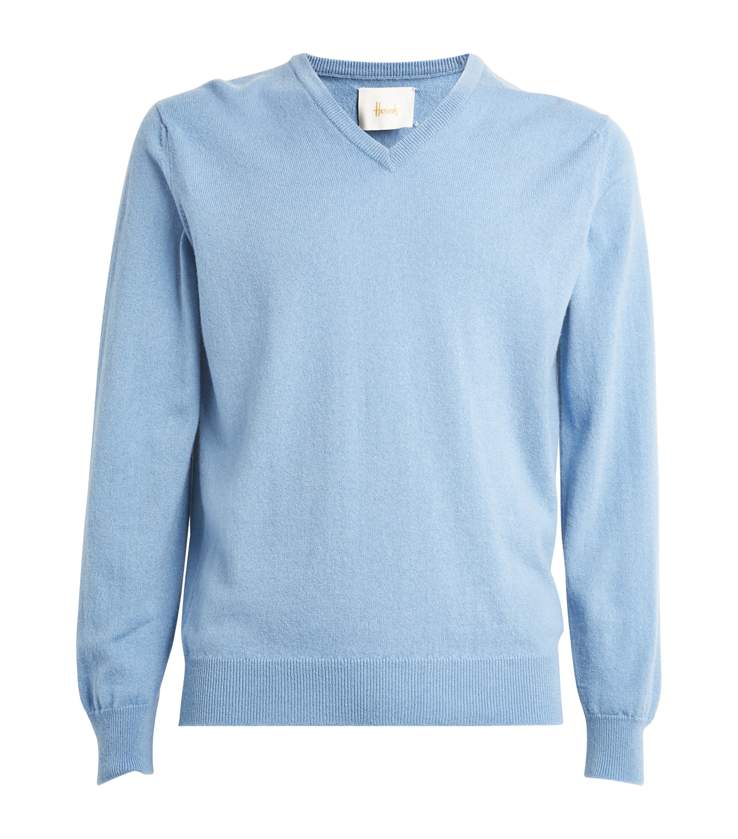 Harrods Cashmere V-neck Sweater In Blue