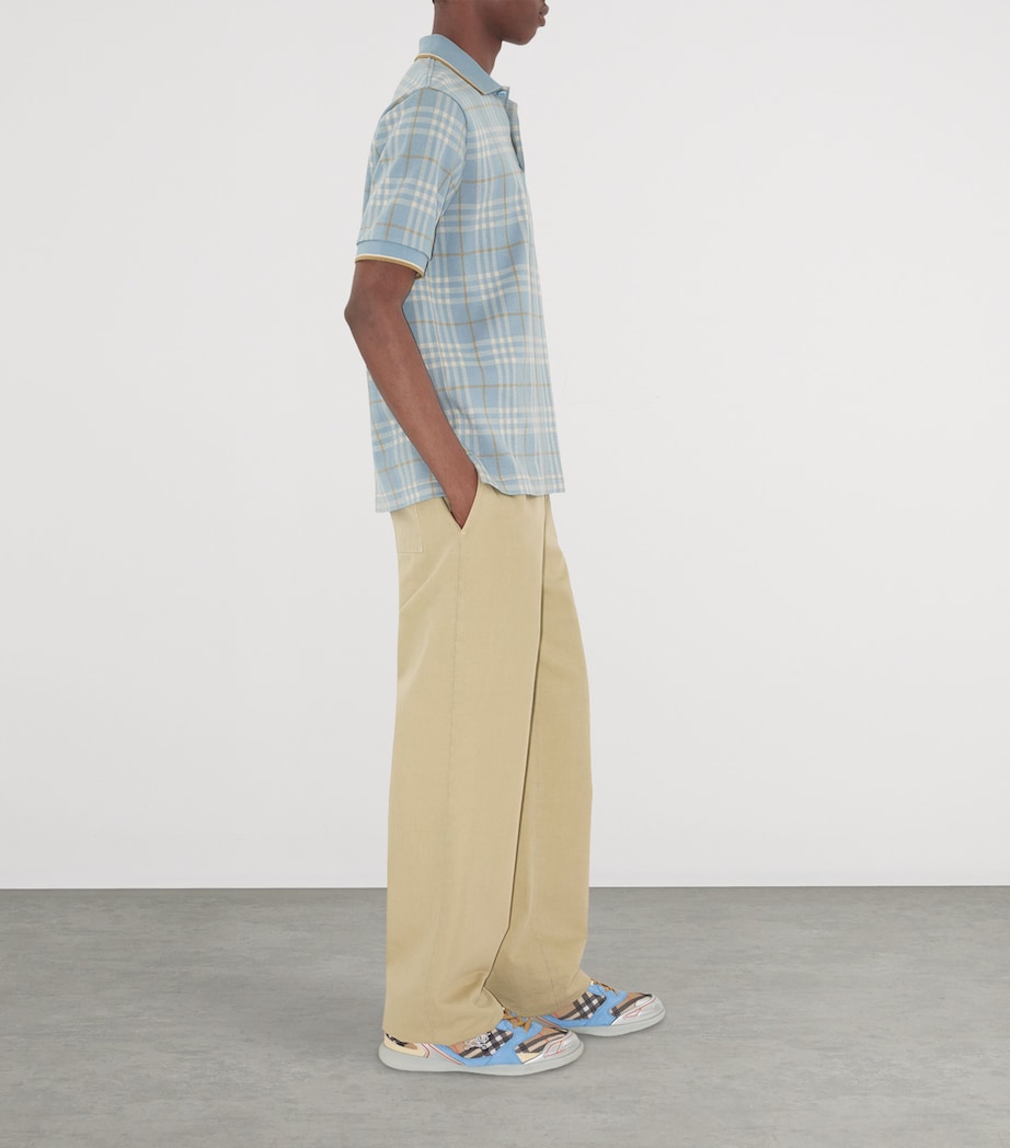 Cotton Check Jacquard Polo Shirt FOG IP CHECK Image 3