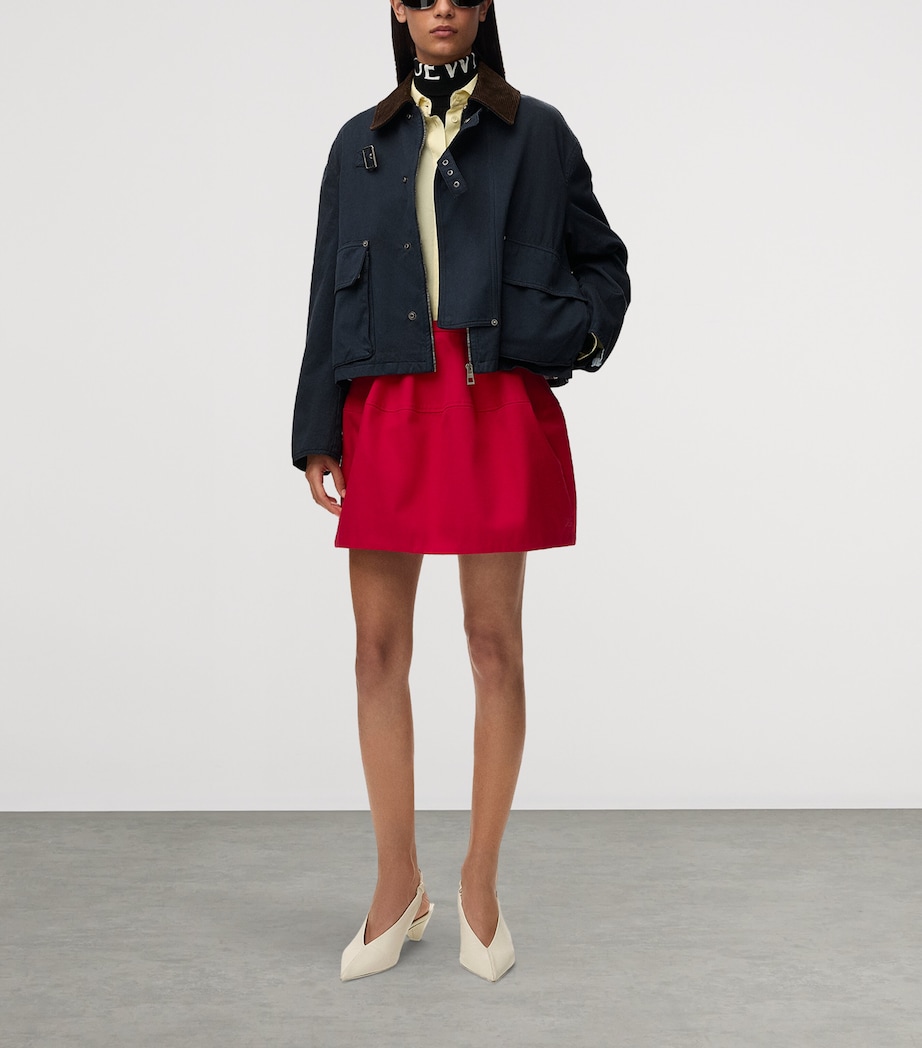LOEWE Womens Cotton-Silk Balloon Mini Skirt Red Image 2