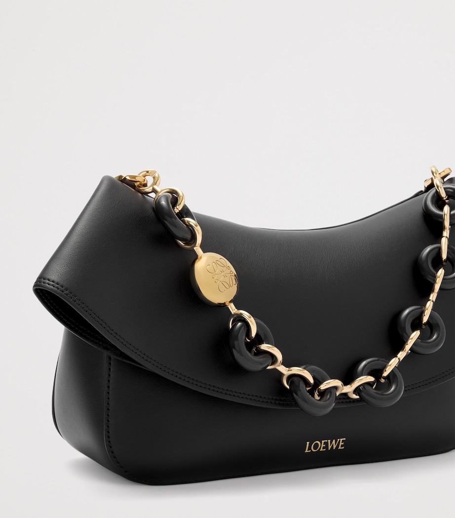 Medium Leather Ola Shoulder Bag BLACK Image 8