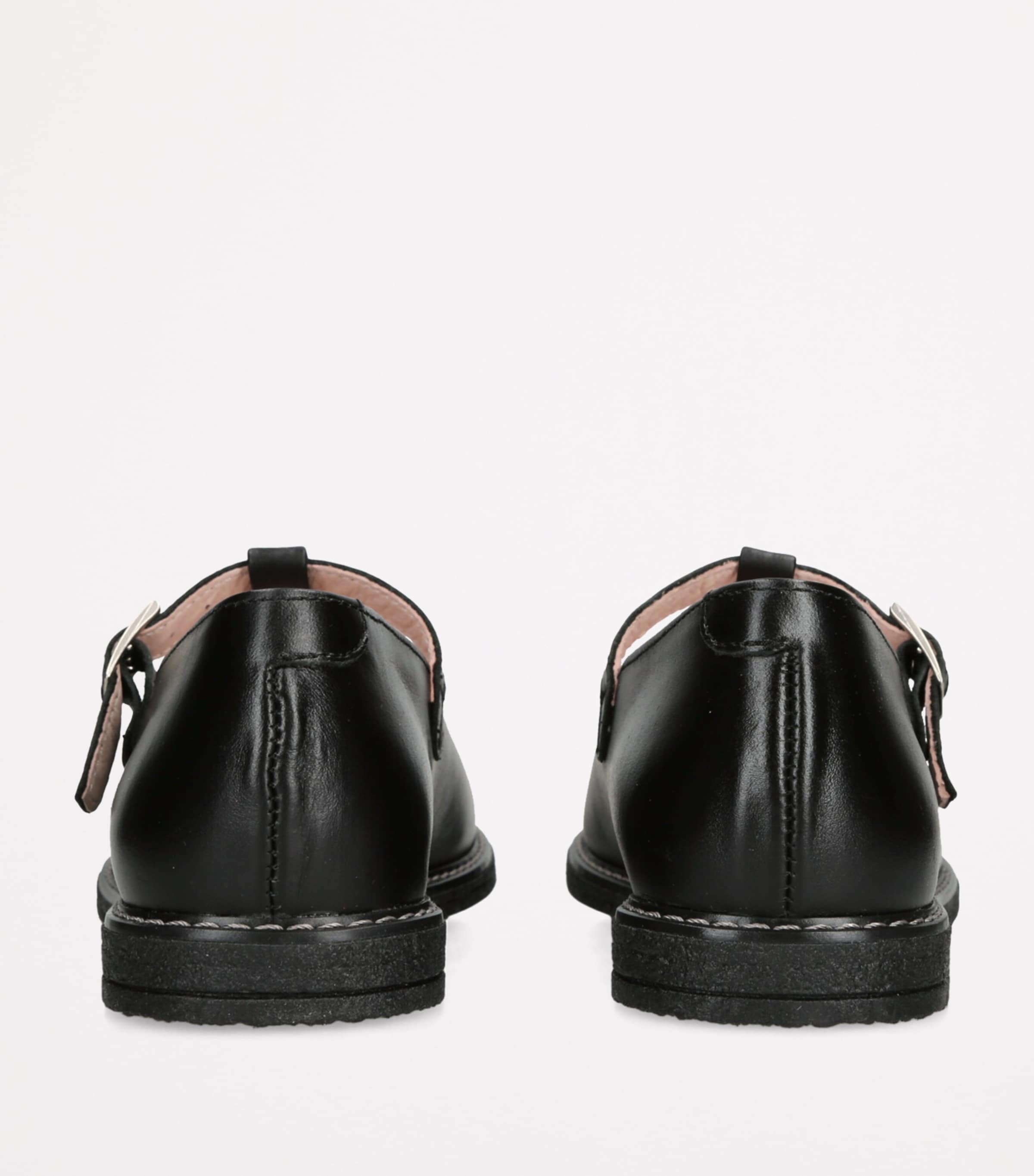 papouelli Leather Martha School Shoes Black Image 2