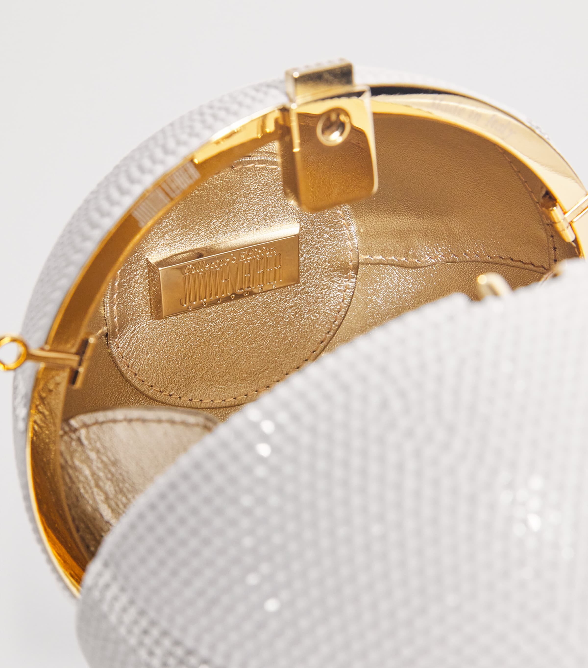 x Harrods EXCLUSIVE Tennis Ball Clutch Bag CHAMPAGNE CHALK MLT Image 4