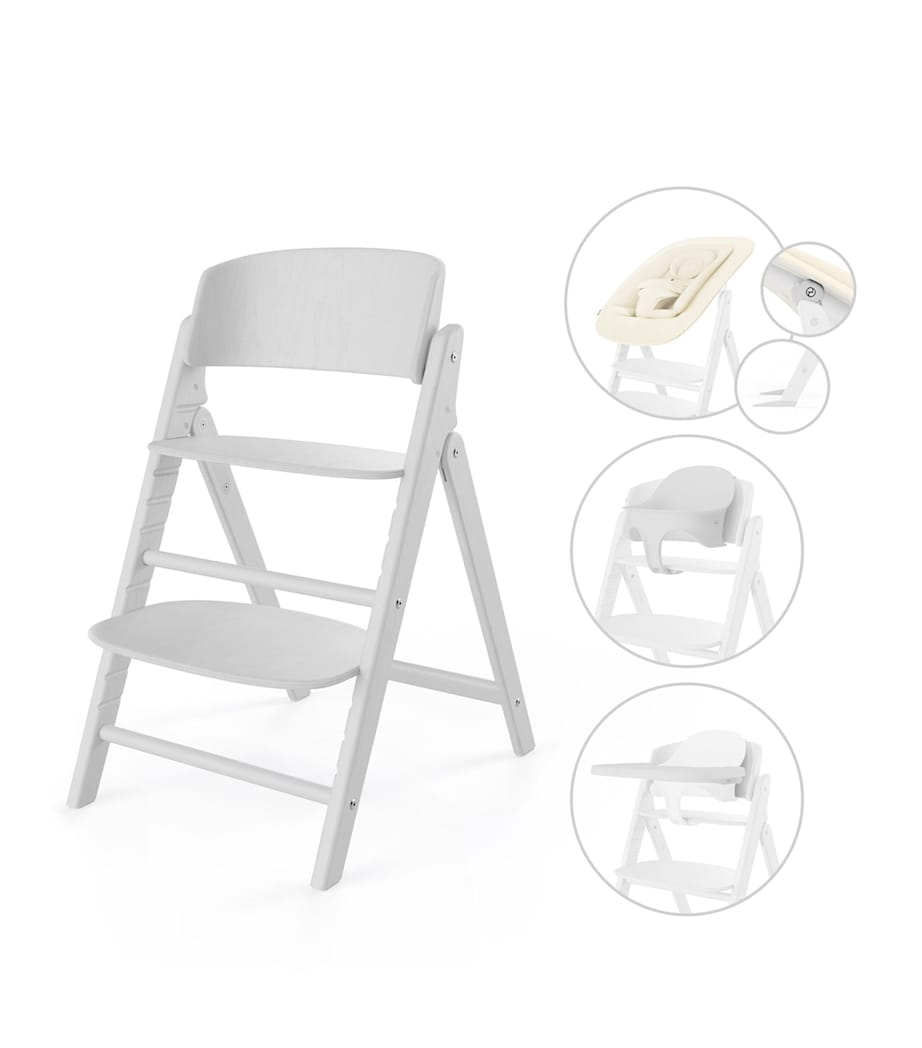 Click & Fold 4-in-1 High Chair Set ALL WHITE/WHITE Image 1