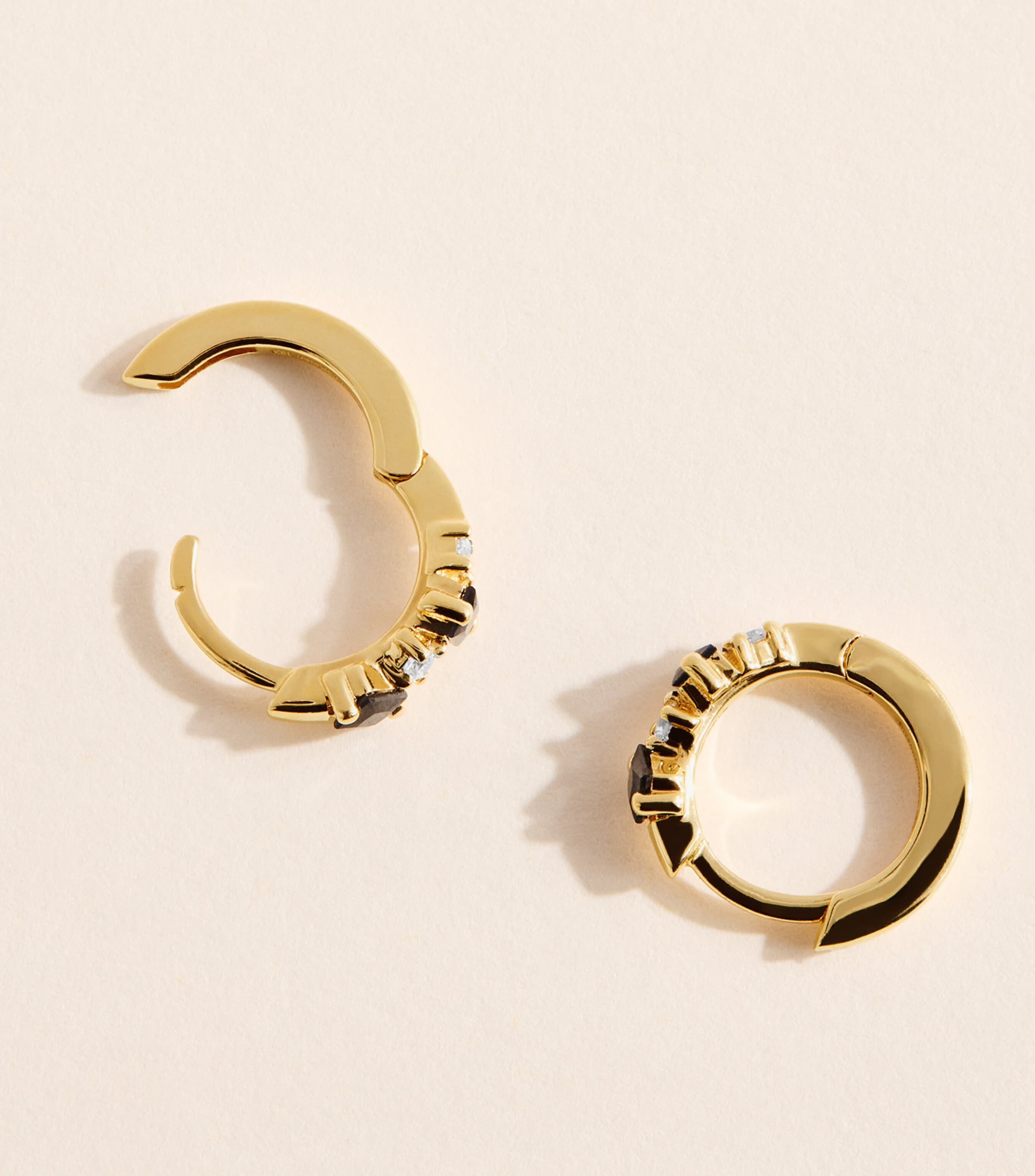 Suzanne Kalan Yellow Gold, Diamond and Sapphire Princess Huggie Earrings Yg/bs Image 5