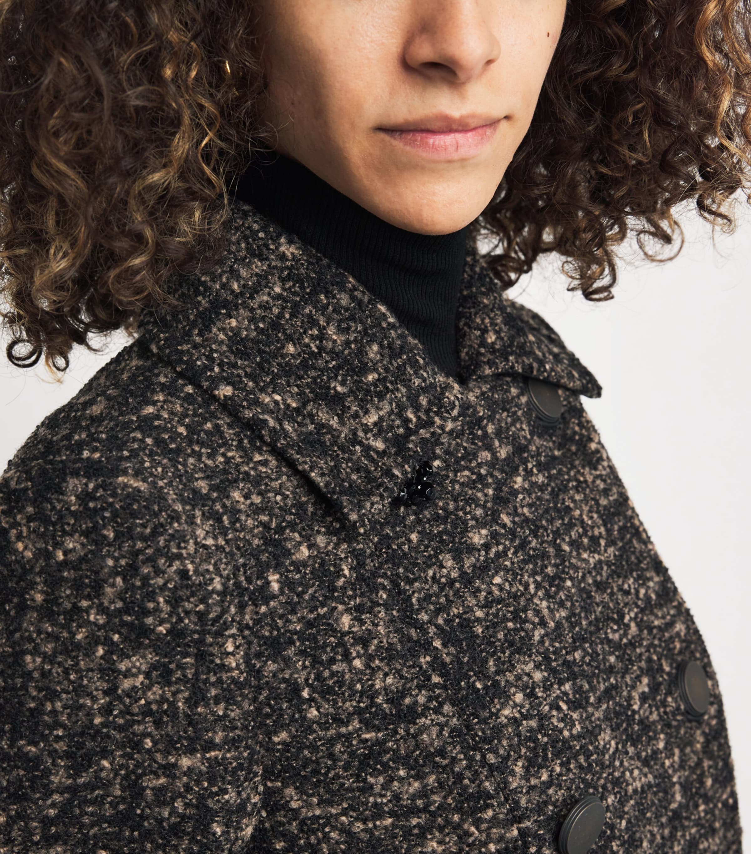 Virgin Wool-Blend Atelier Double-Breasted Coat BLACK Image 7