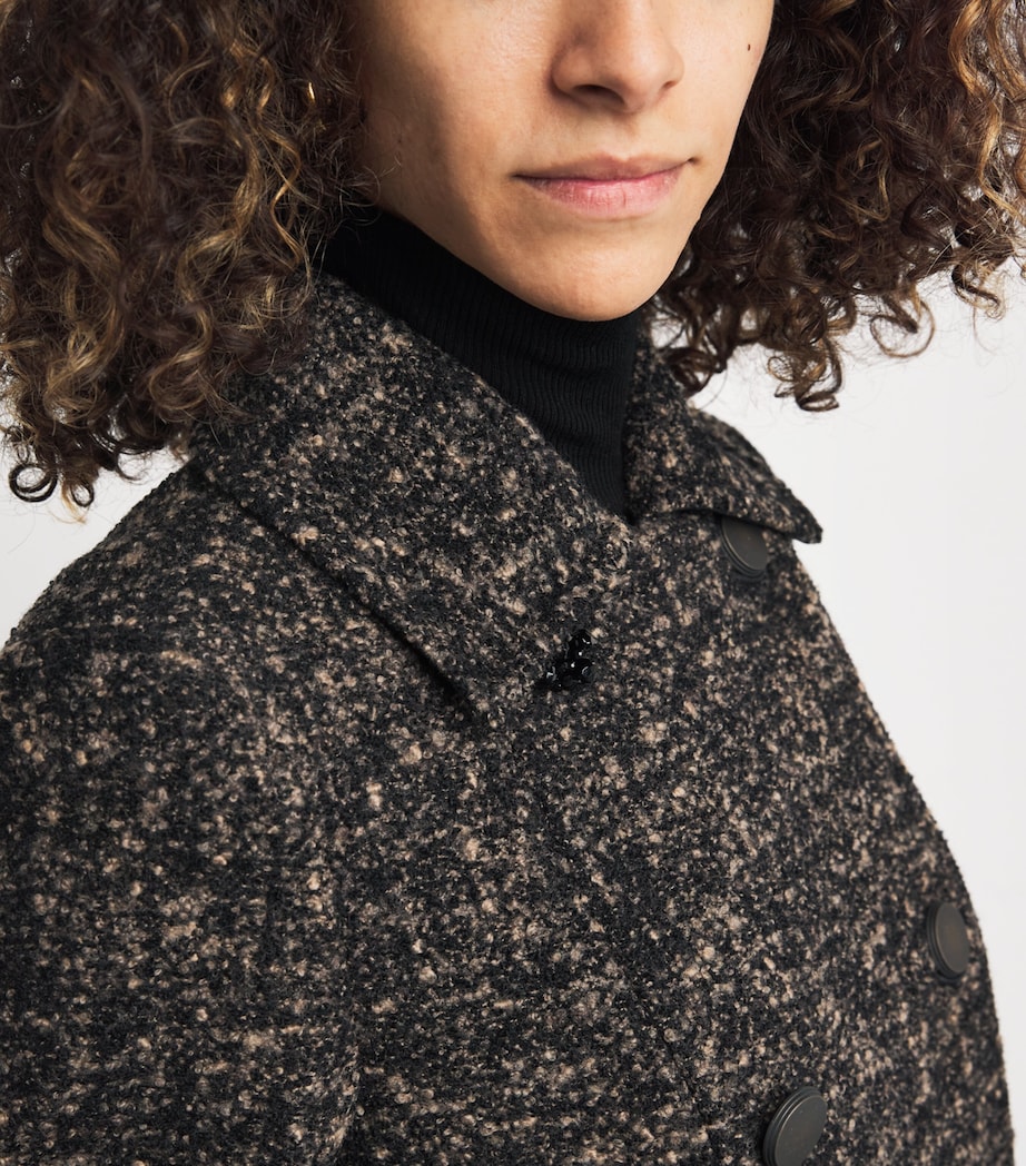 Virgin Wool-Blend Double-Breasted Coat BLACK Image 7