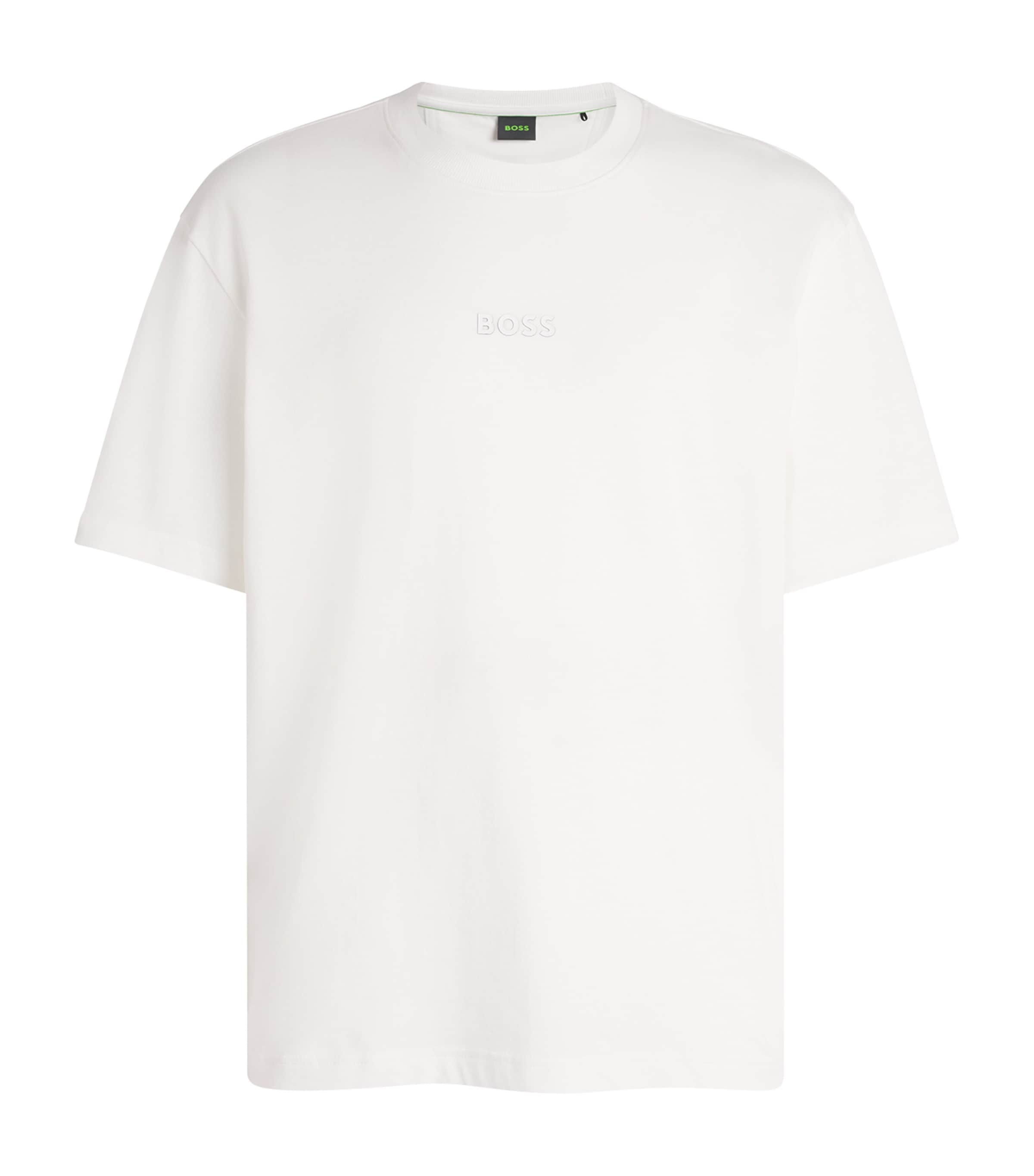 BOSS Mens Reflective-Logo T-Shirt White Image 1