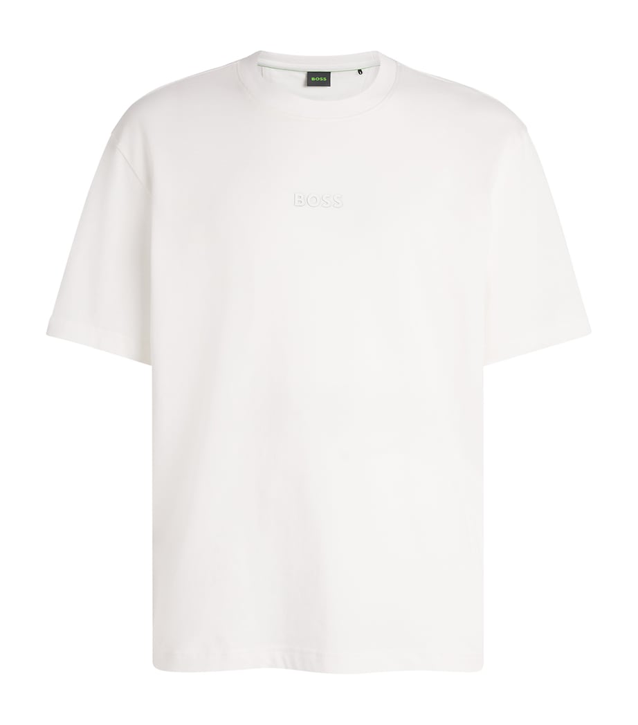 BOSS Mens Reflective-Logo T-Shirt White Image 1