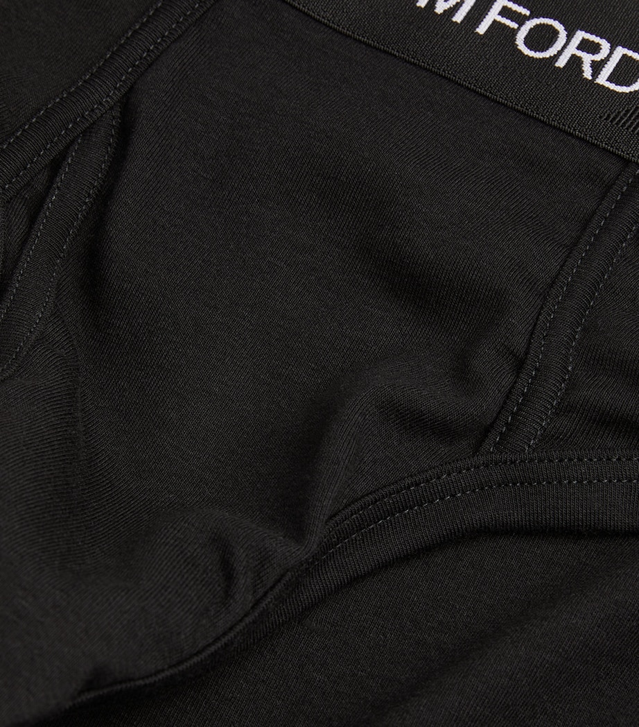 Stretch-Cotton Logo Briefs (Pack of 2) 002 - BLACK Image 7