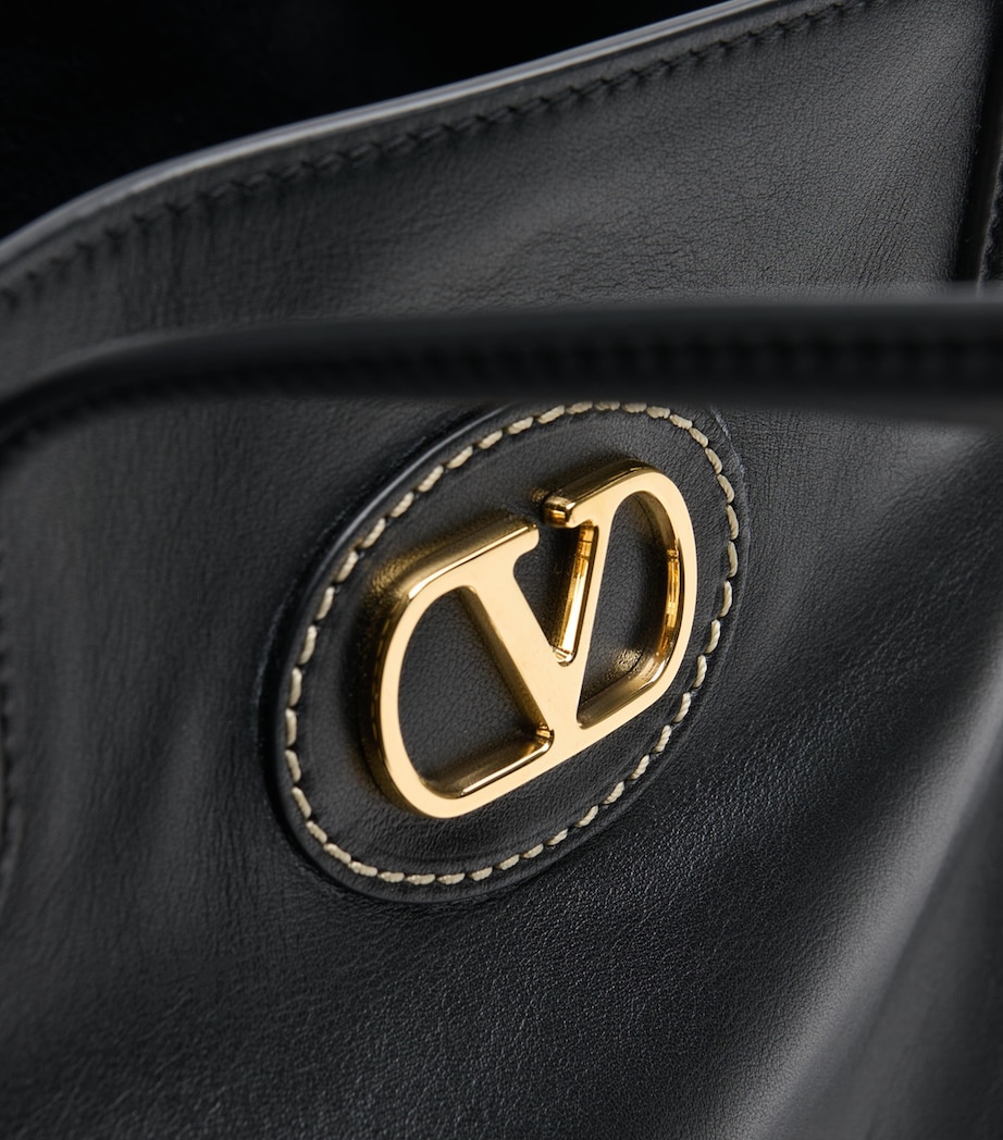 Medium Leather Antibes Tote Bag 0NO Image 8