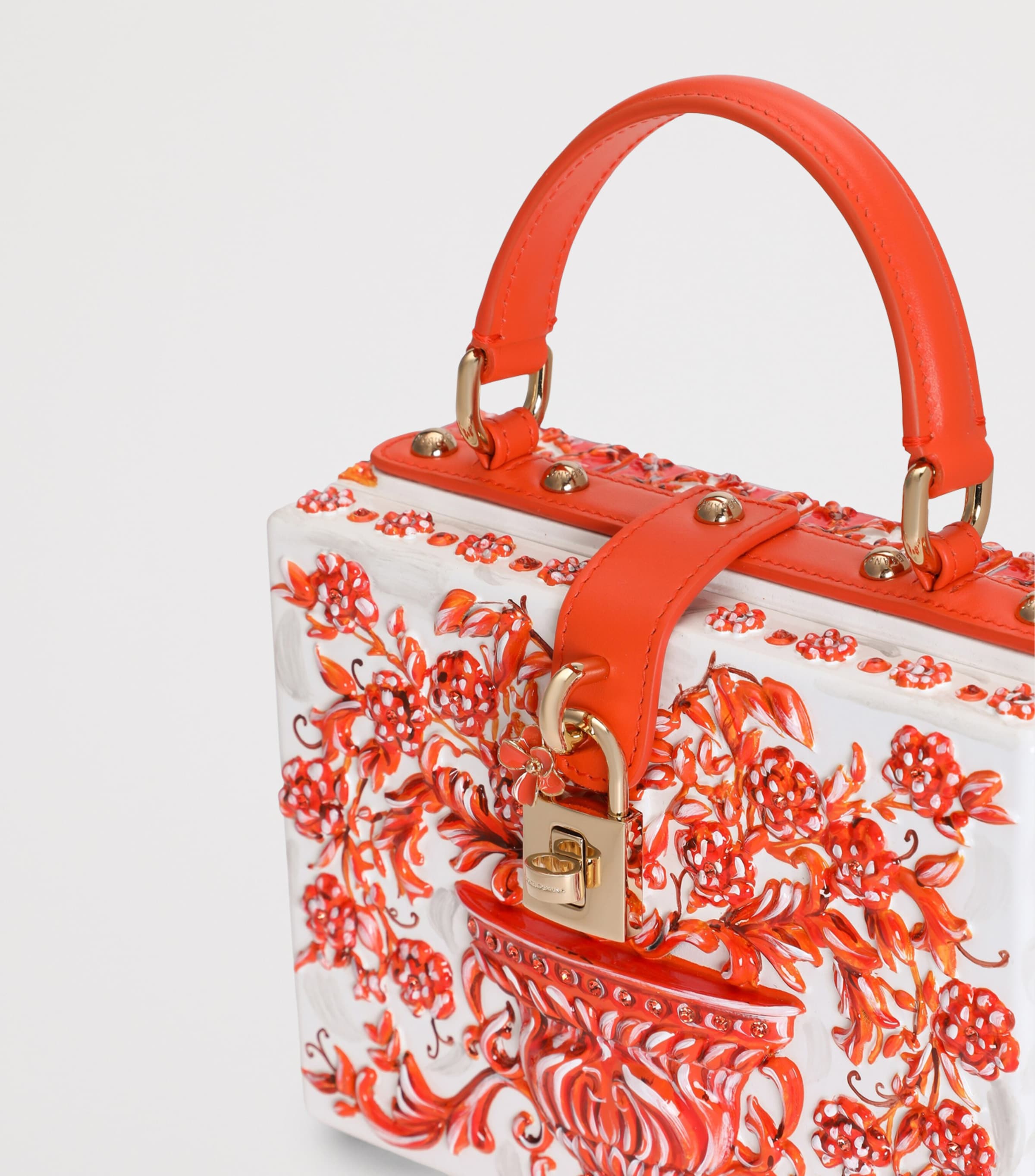 Dolce&Gabbana Resin Dolce Box Top-Handle Bag Orange Image 4