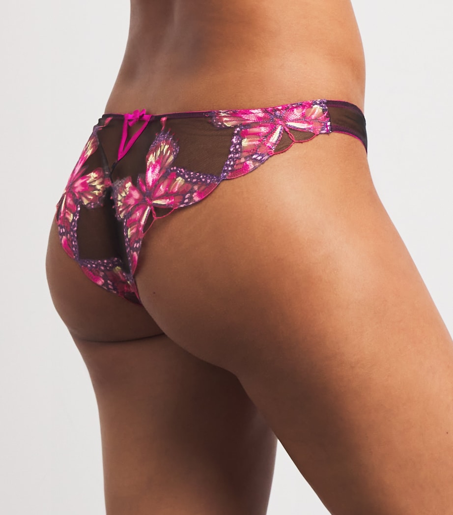Butterfly Embroidered Cheeky Briefs 1070 CERISE Image 3