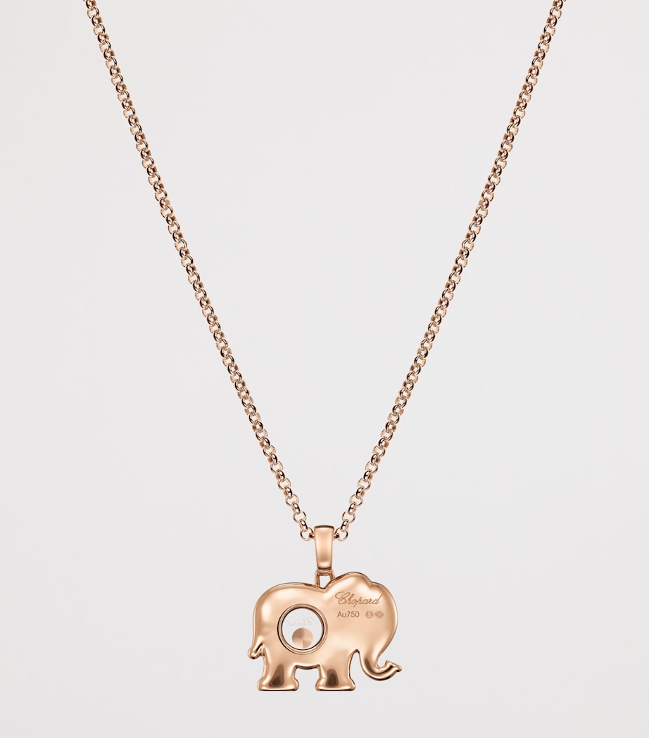 Rose Gold and Diamond Happy Diamonds Elephant Necklace 18K ROSE GOLD Image 4