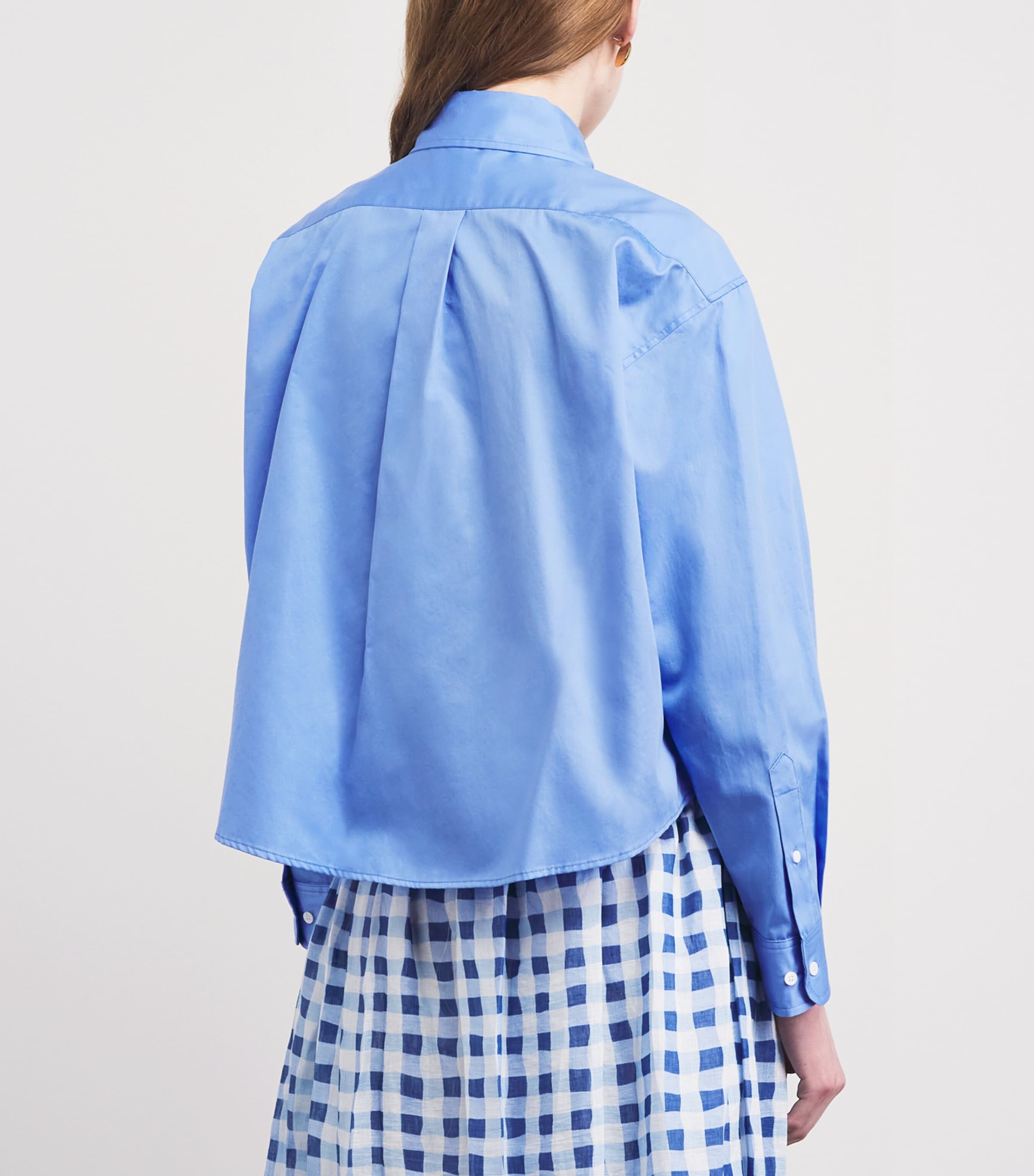 Sandro Paris Womens Cotton Zipped Shirt Blue Image 5