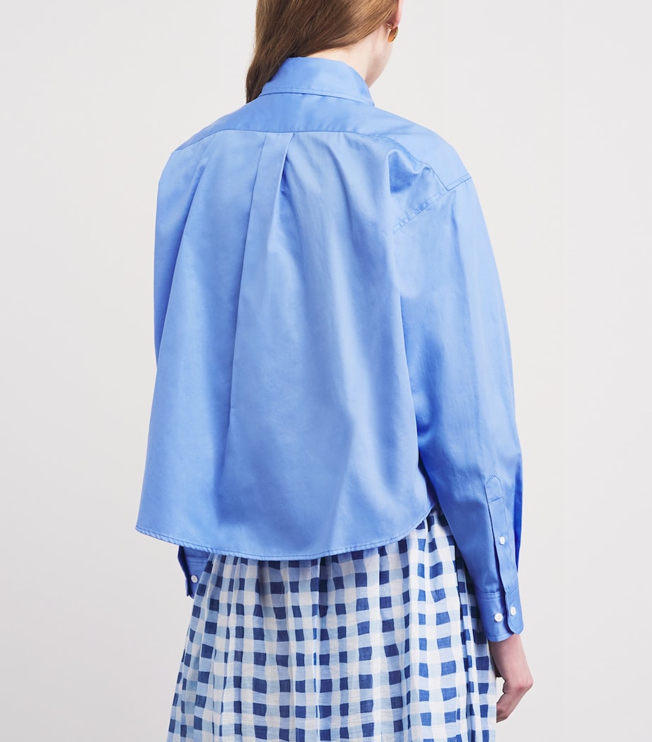Sandro Paris Womens Cotton Zipped Shirt Blue Image 5