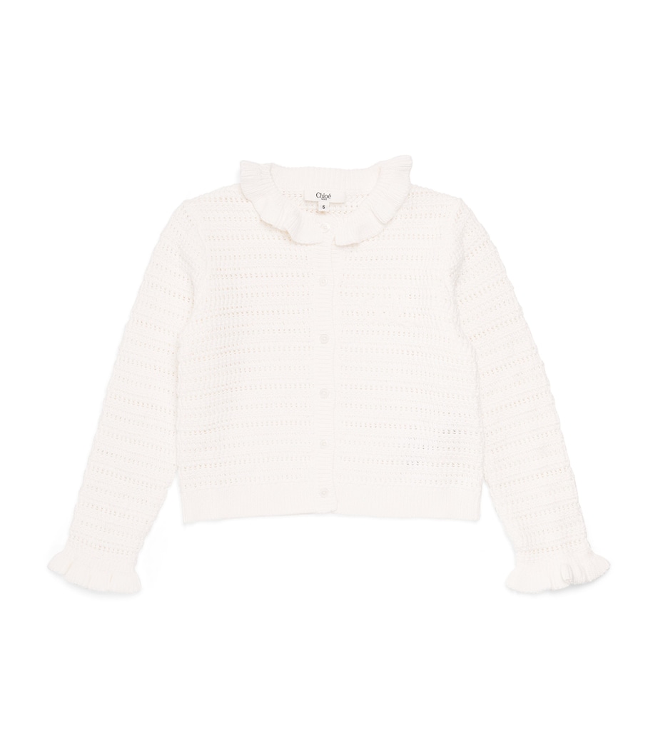 Cotton Frilled Cardigan (2-14 Years) C21234/117OFFWHITE Image 1