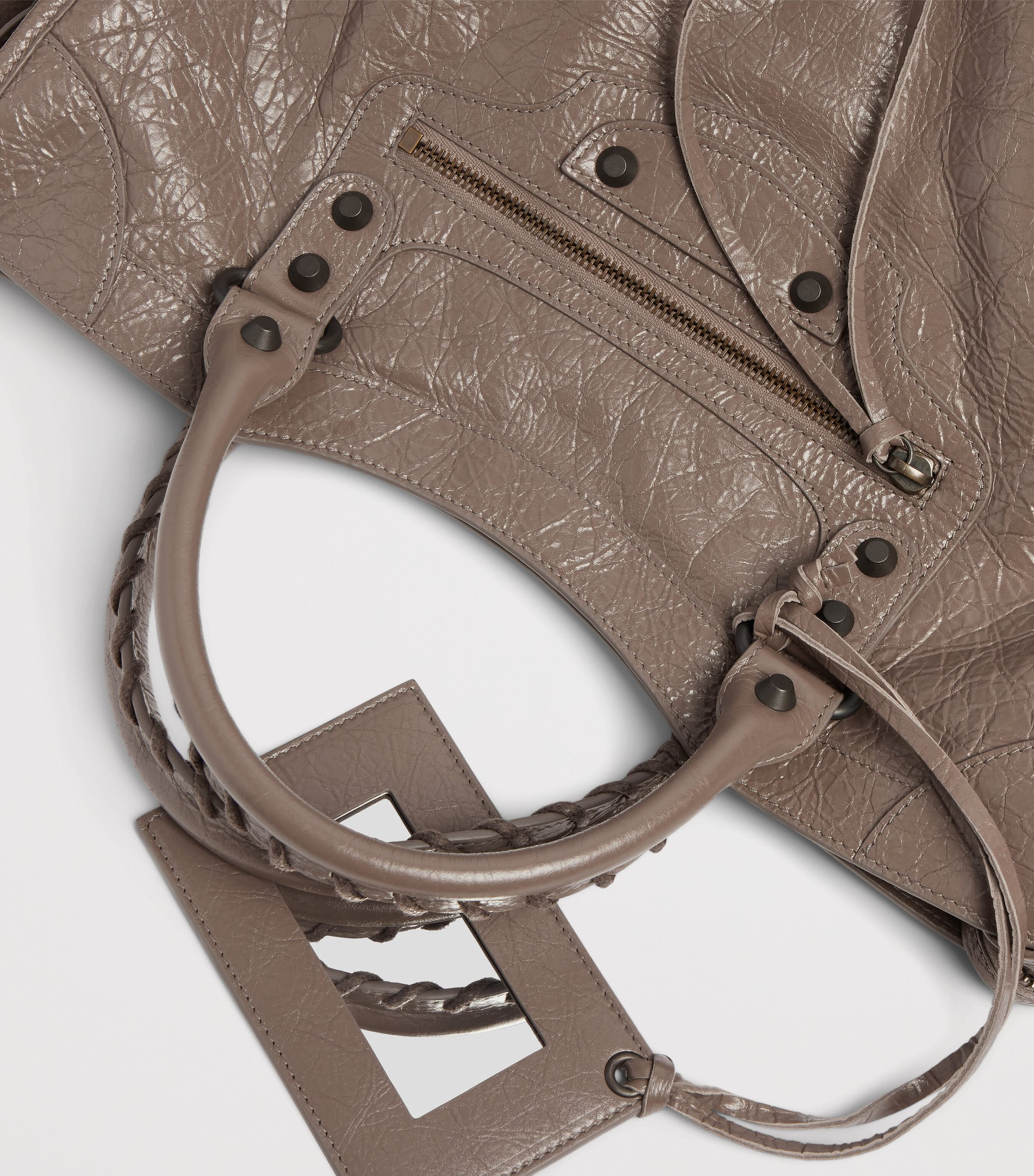 Balenciaga Womens Medium Leather Le City Top-Handle Bag Image 9