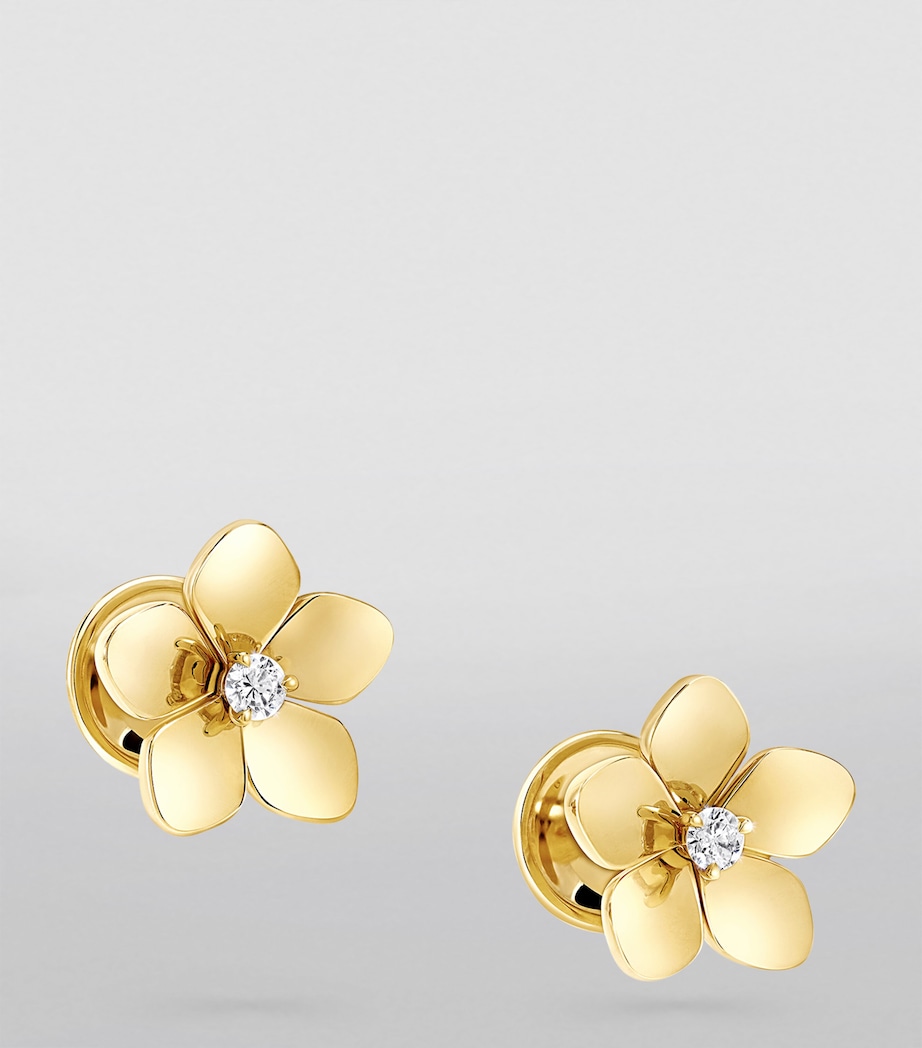 Mini Yellow Gold and Diamond Wild Flower Earrings YELLOW GOLD Image 3