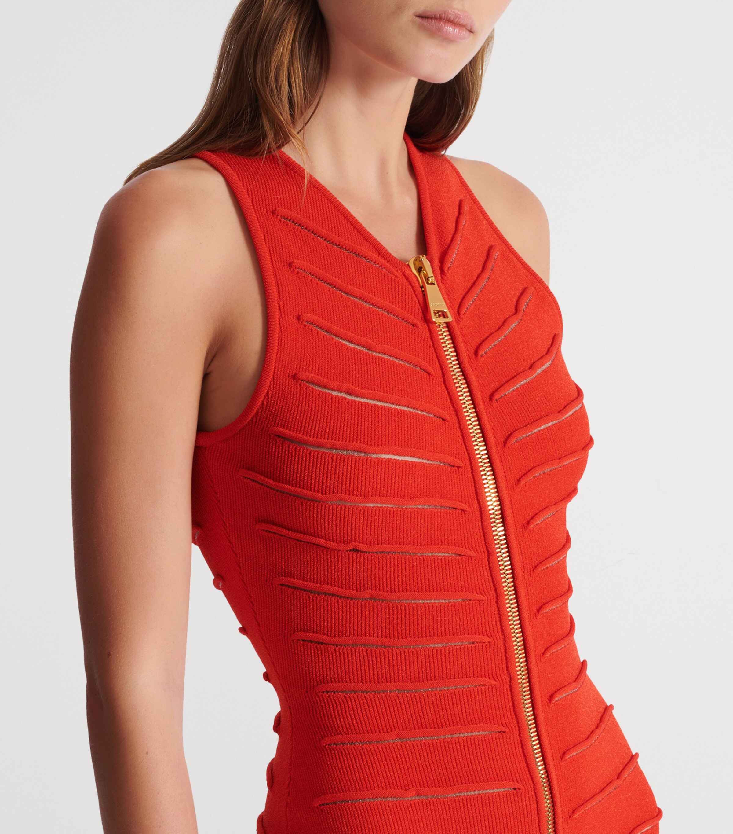 Knitted Distressed Midi Dress 3CL ROUGE Image 5