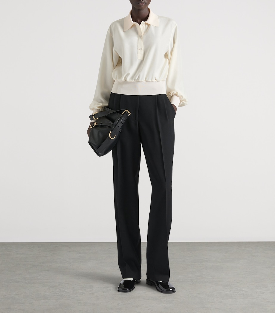 Silk Polo Shirt ECRU Image 2