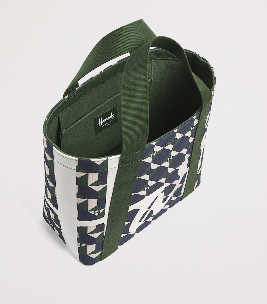 Harrods Mini Cotton Geometric Logo Tote Bag Harrods Green Image 3