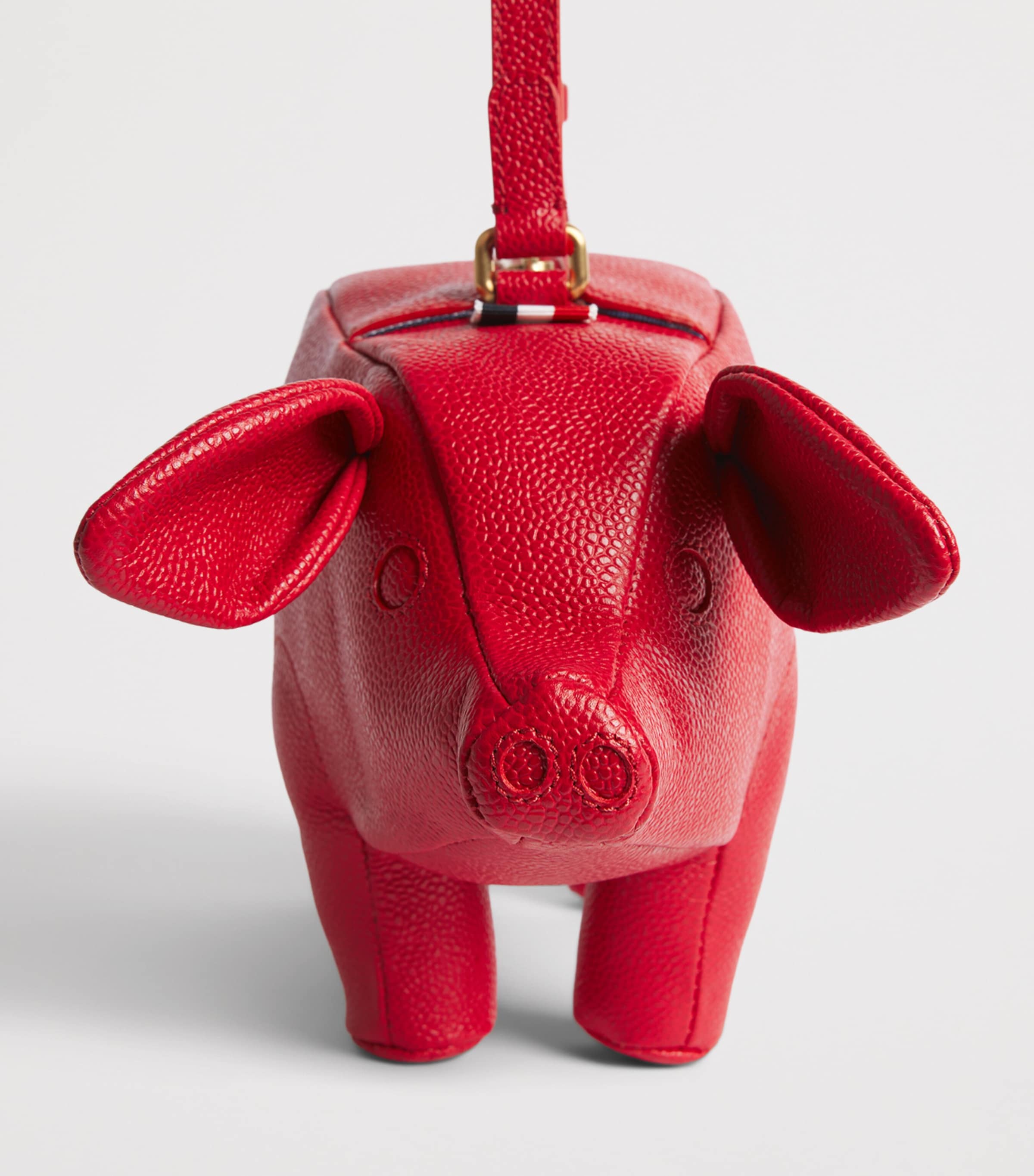 Thom Browne Leather Baby Pig Top-Handle Bag Red Image 6