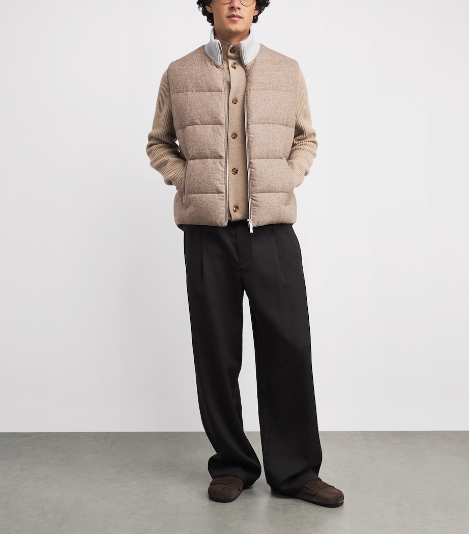 Wool-Cashmere Down Gilet 210-BEIGE Image 2