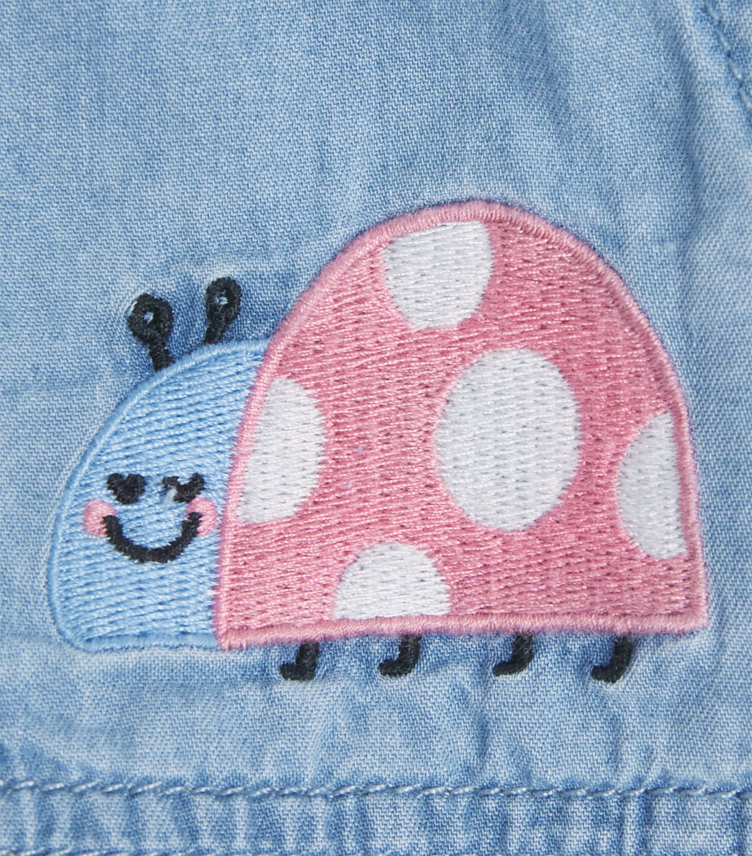 Organic Cotton Denim Ladybird Shorts (3-36 Months) 600LIGHT BLUE Image 3