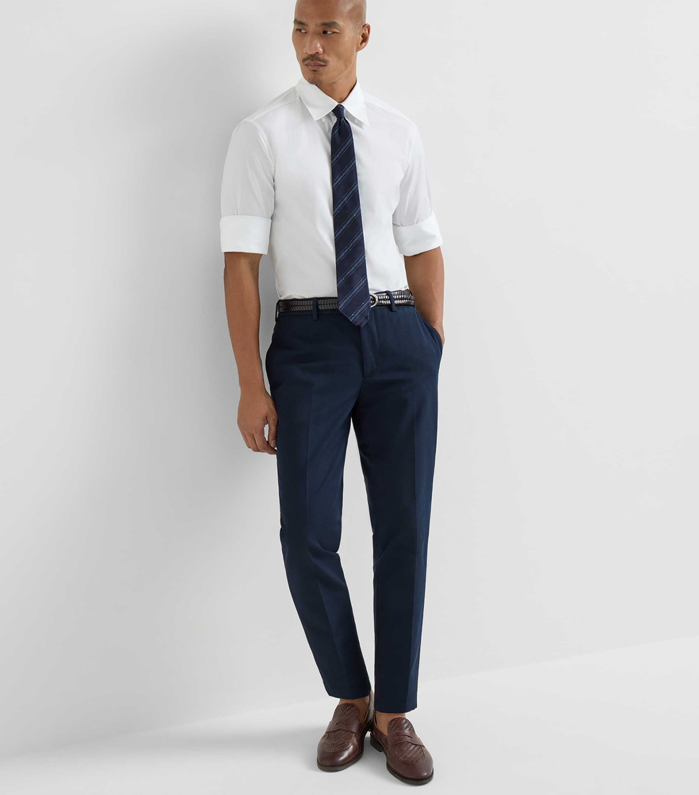 Brunello Cucinelli Mens Cotton-Virgin Wool Gabardine Trousers Image 4