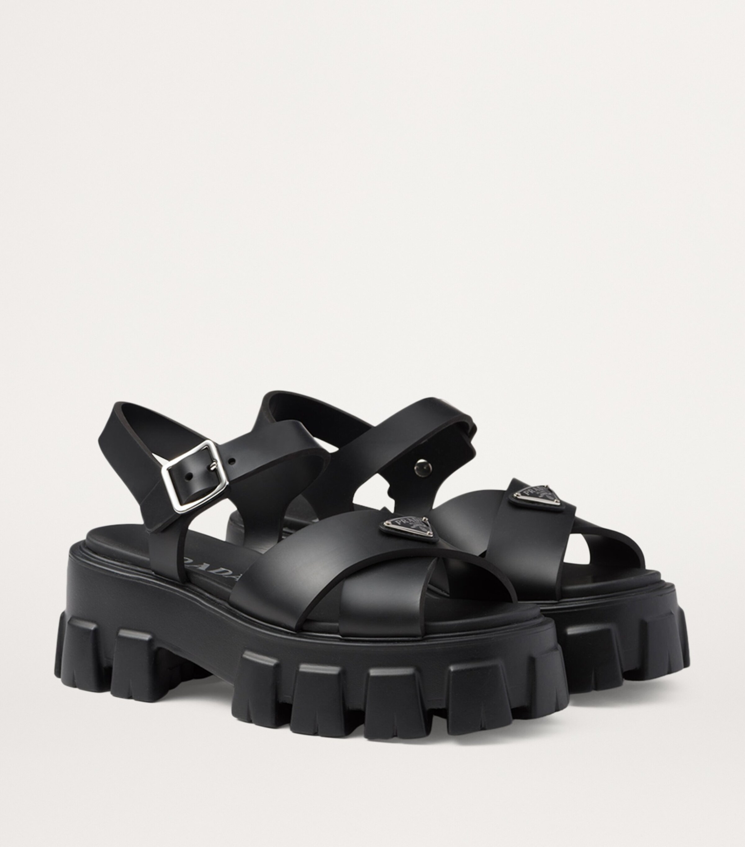 Prada Rubber Monolith Sandals 55 | Harrods UK