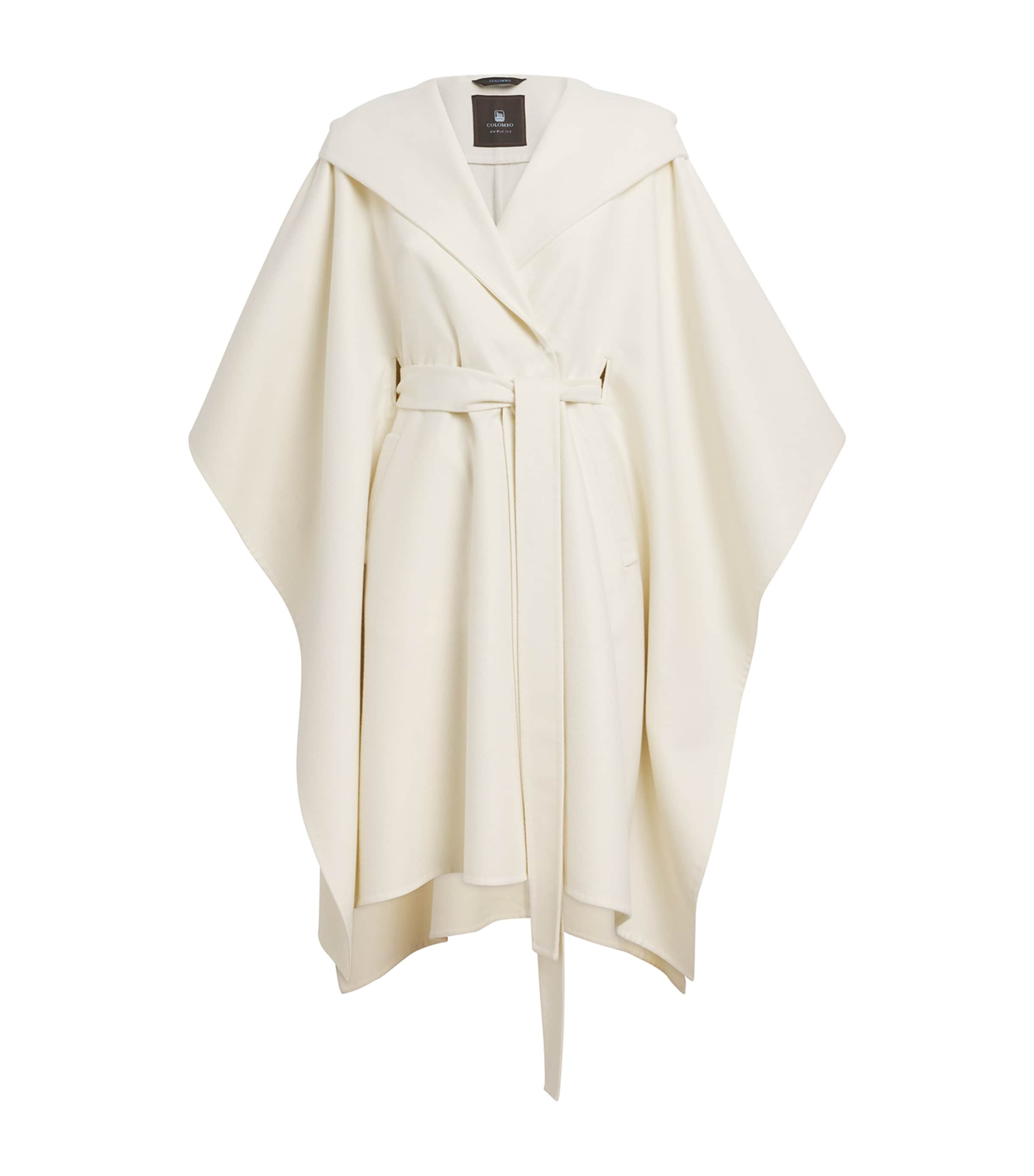 Colombo Womens Kid Wool Belted Cape Light Blue Image 1