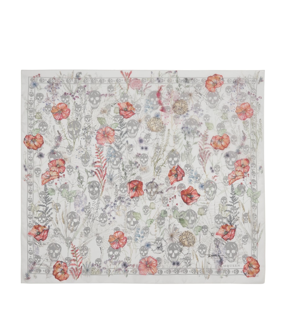 McQueen Silk Spider Floral Scarf Image 1