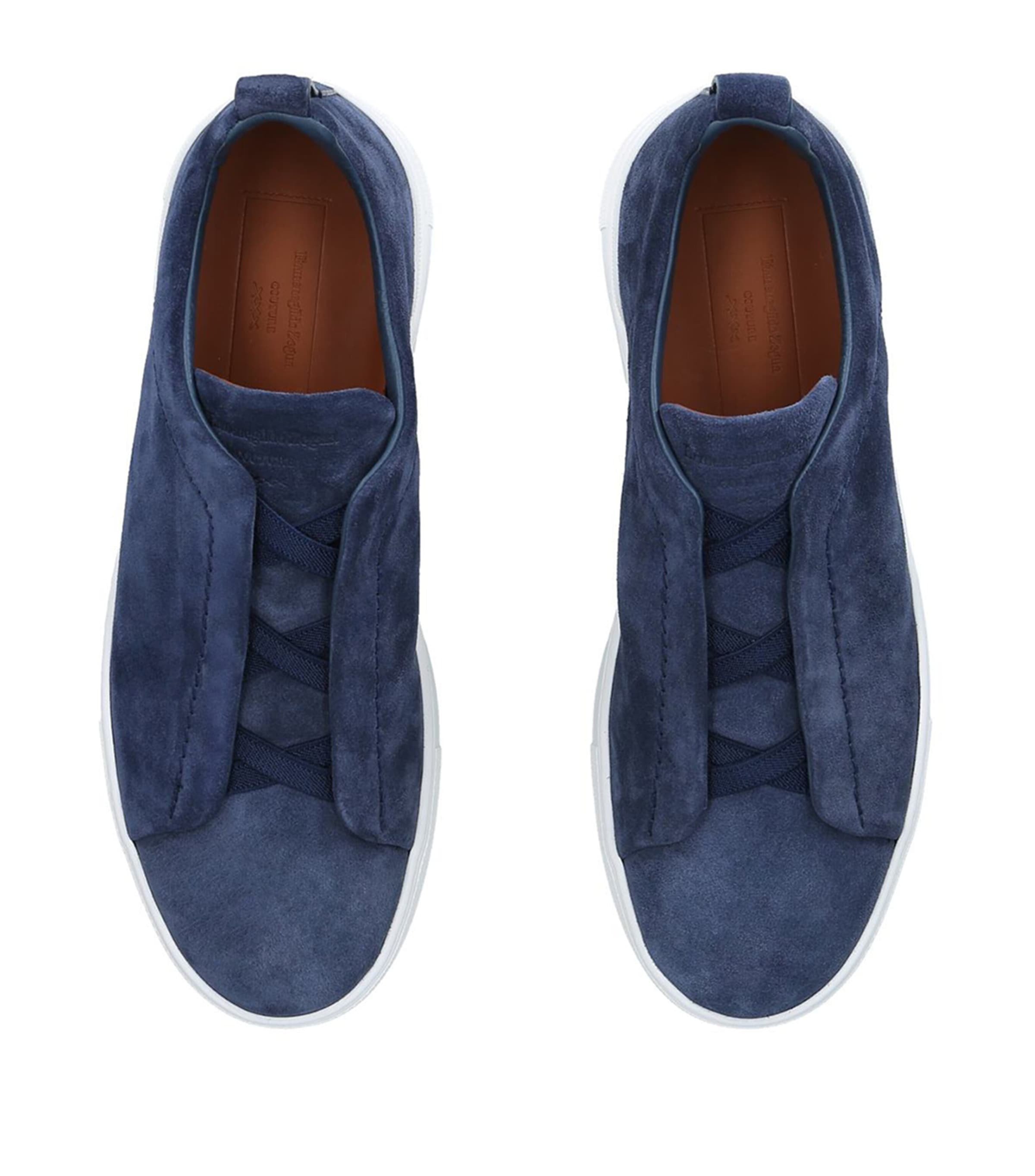 Suede Triple Stitch Sneakers BLUE Image 4