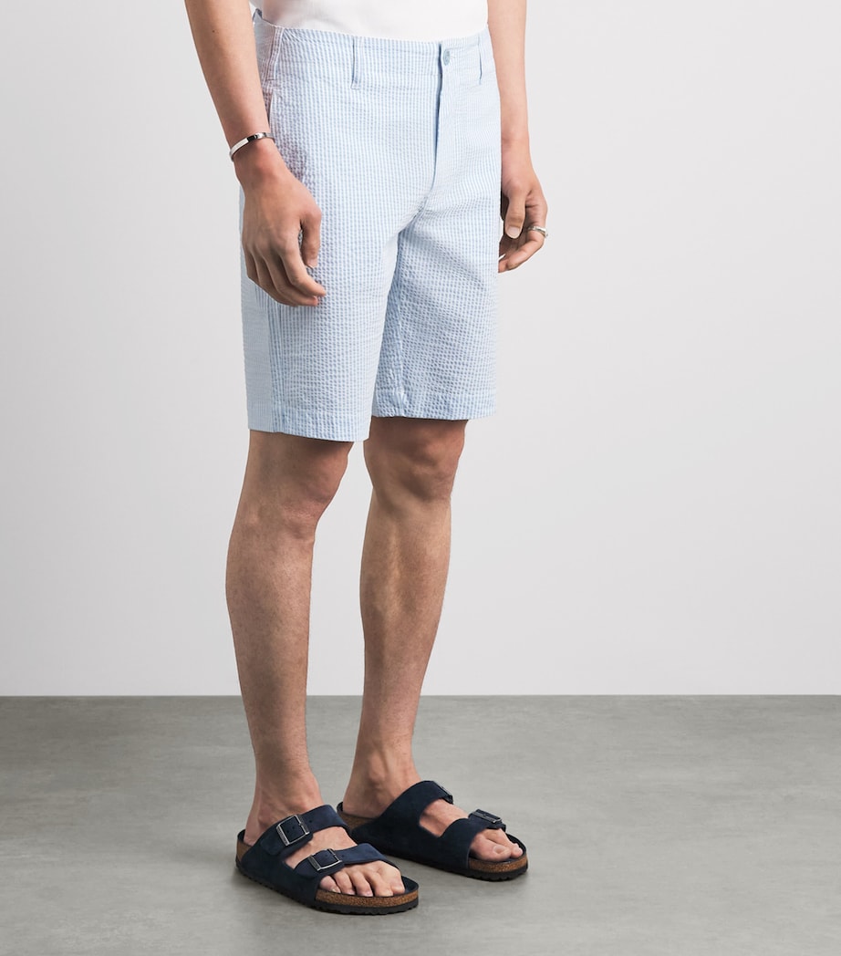 Vilebrequin Mens Seersucker Stripe Bermuda Shorts Cloudy Image 4