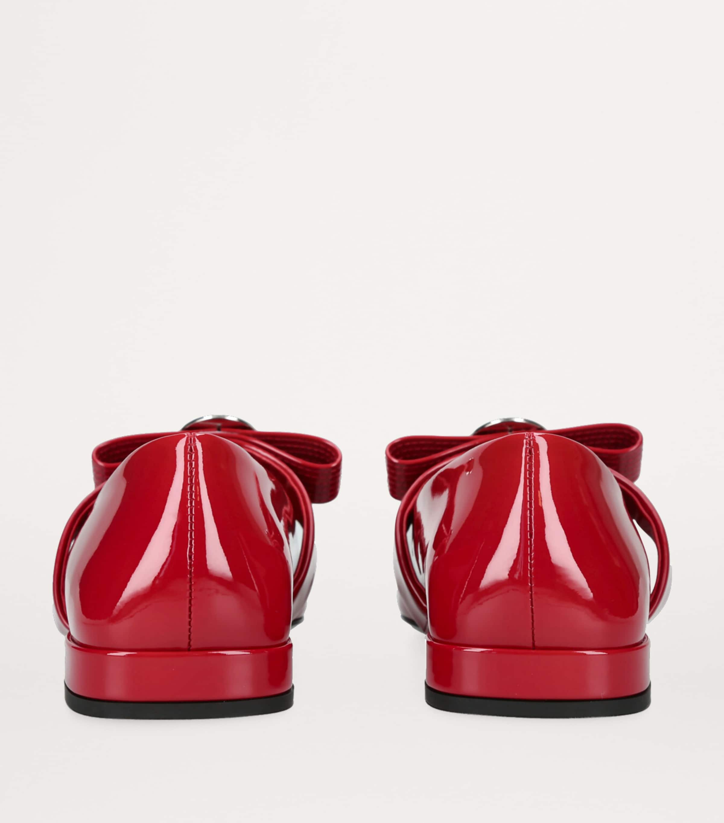 Versace Leather Mary Janes Red Image 2
