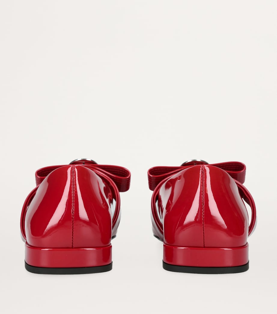 Versace Leather Mary Janes Red Image 2